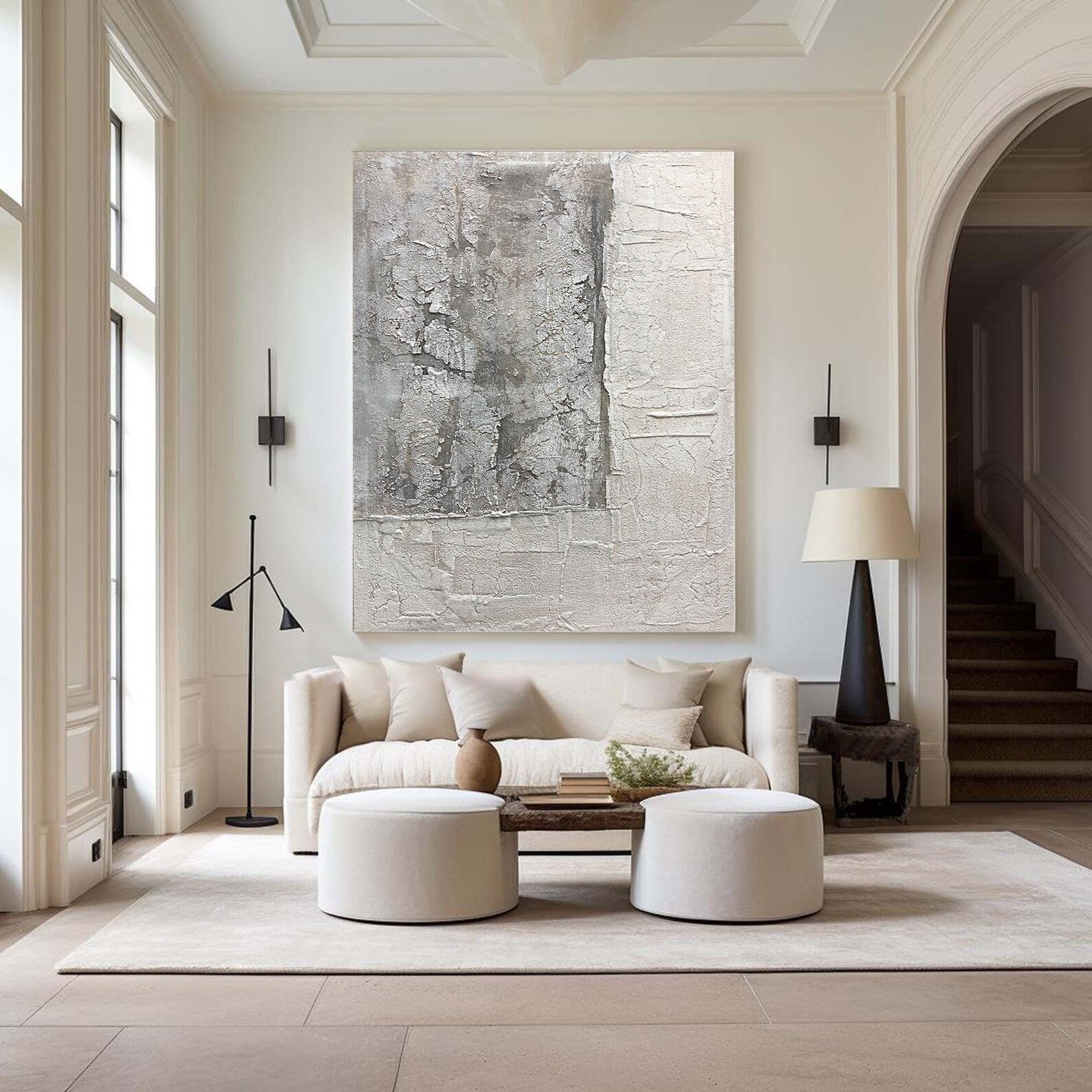 Textured Abstract Grandeur | Gray White