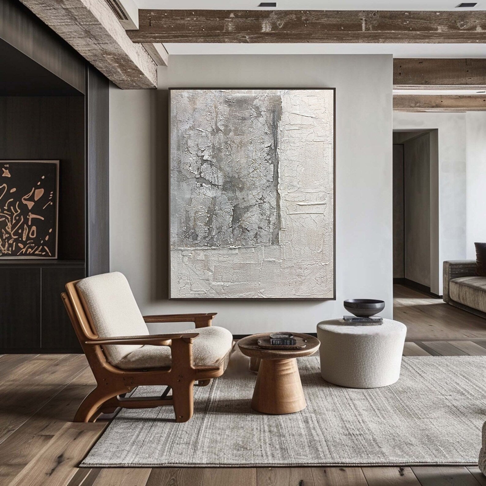 Textured Abstract Grandeur | Gray White