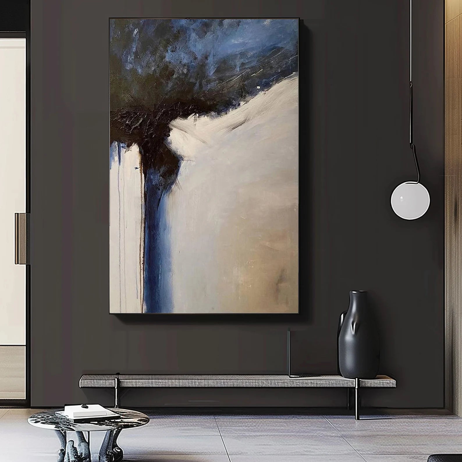 Textured Abstract Flow | Blue Beige