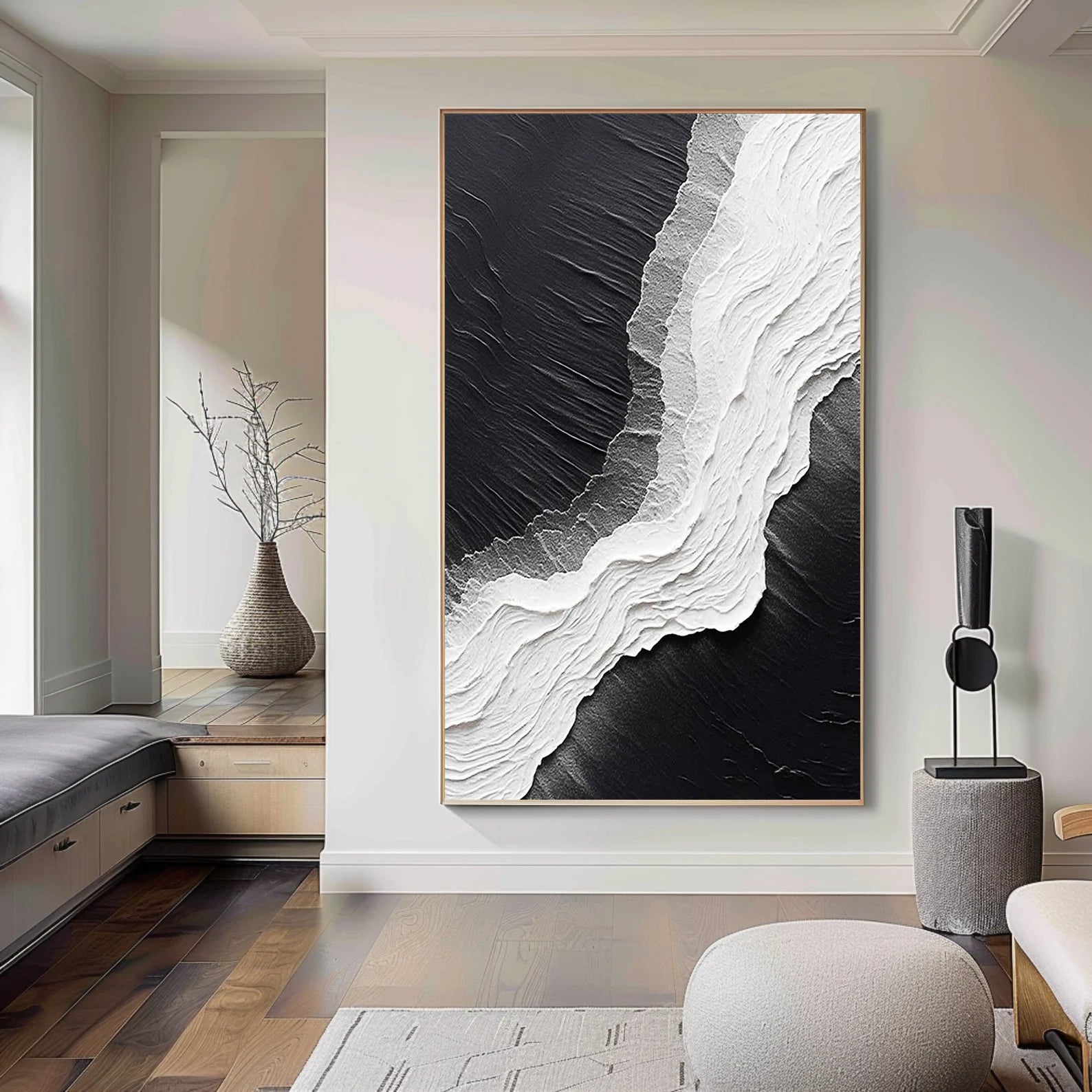 Textured Wave Sophistication | Black White