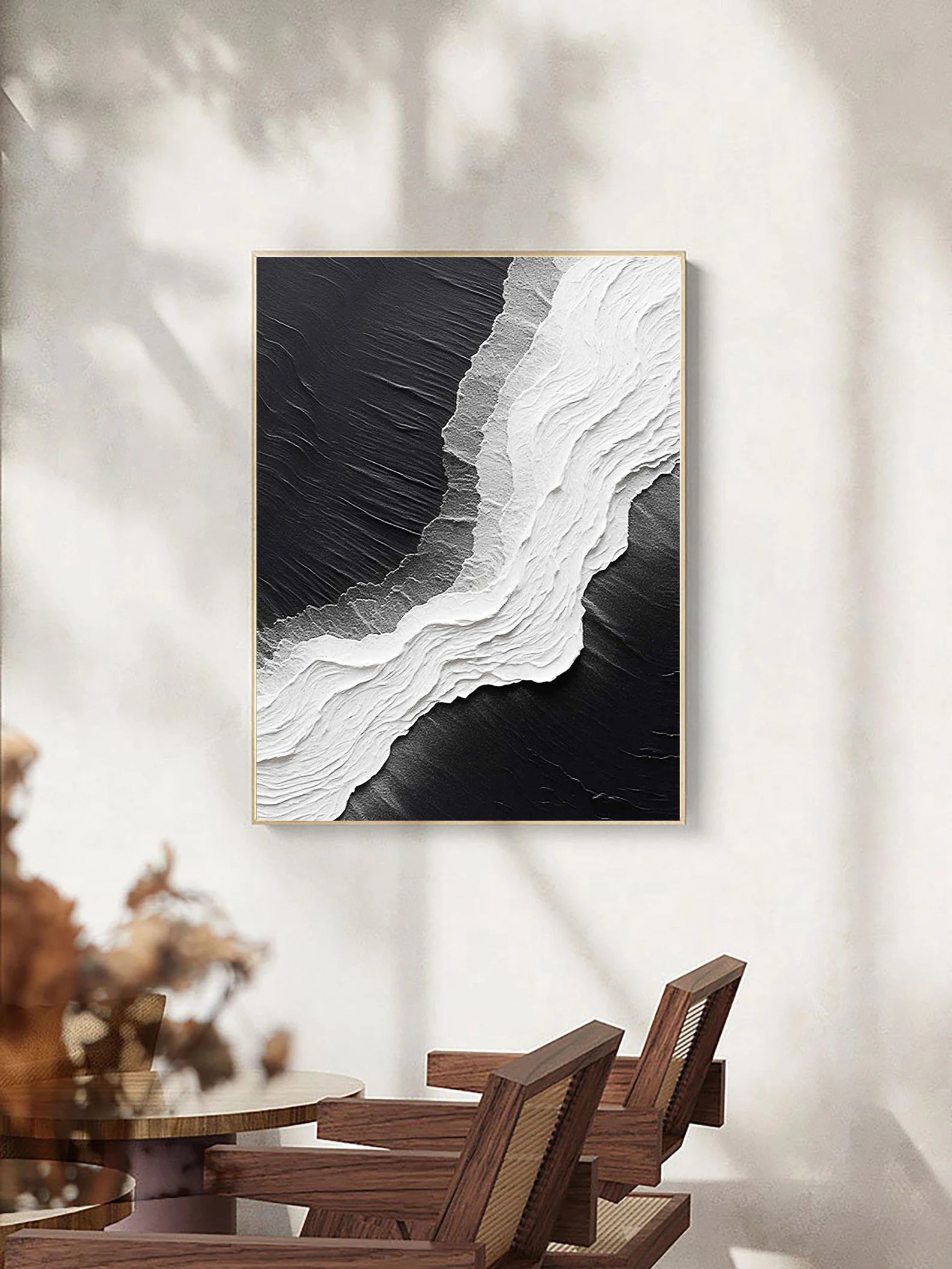 Textured Wave Sophistication | Black White