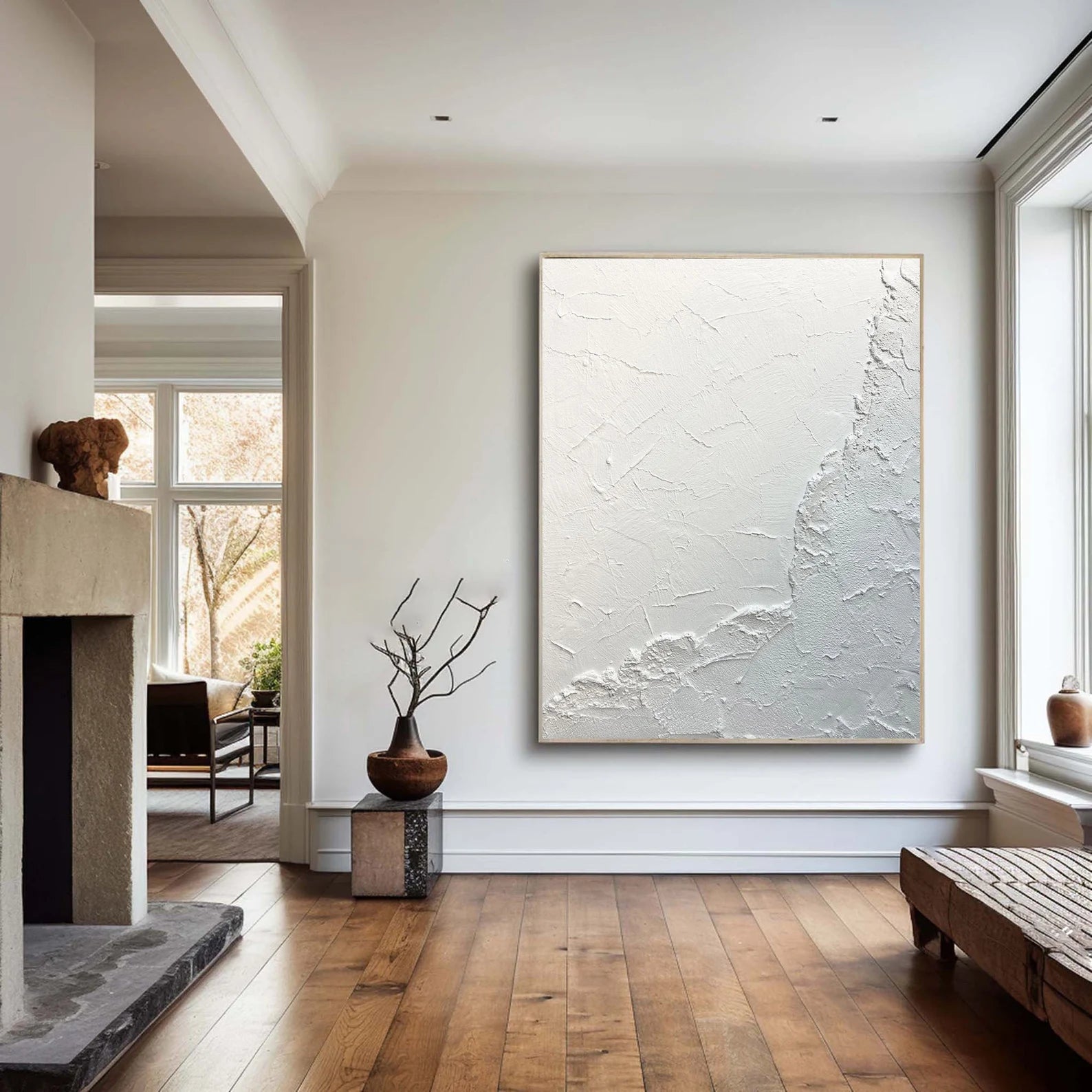 Textured Monochrome Elegance | White Artistry