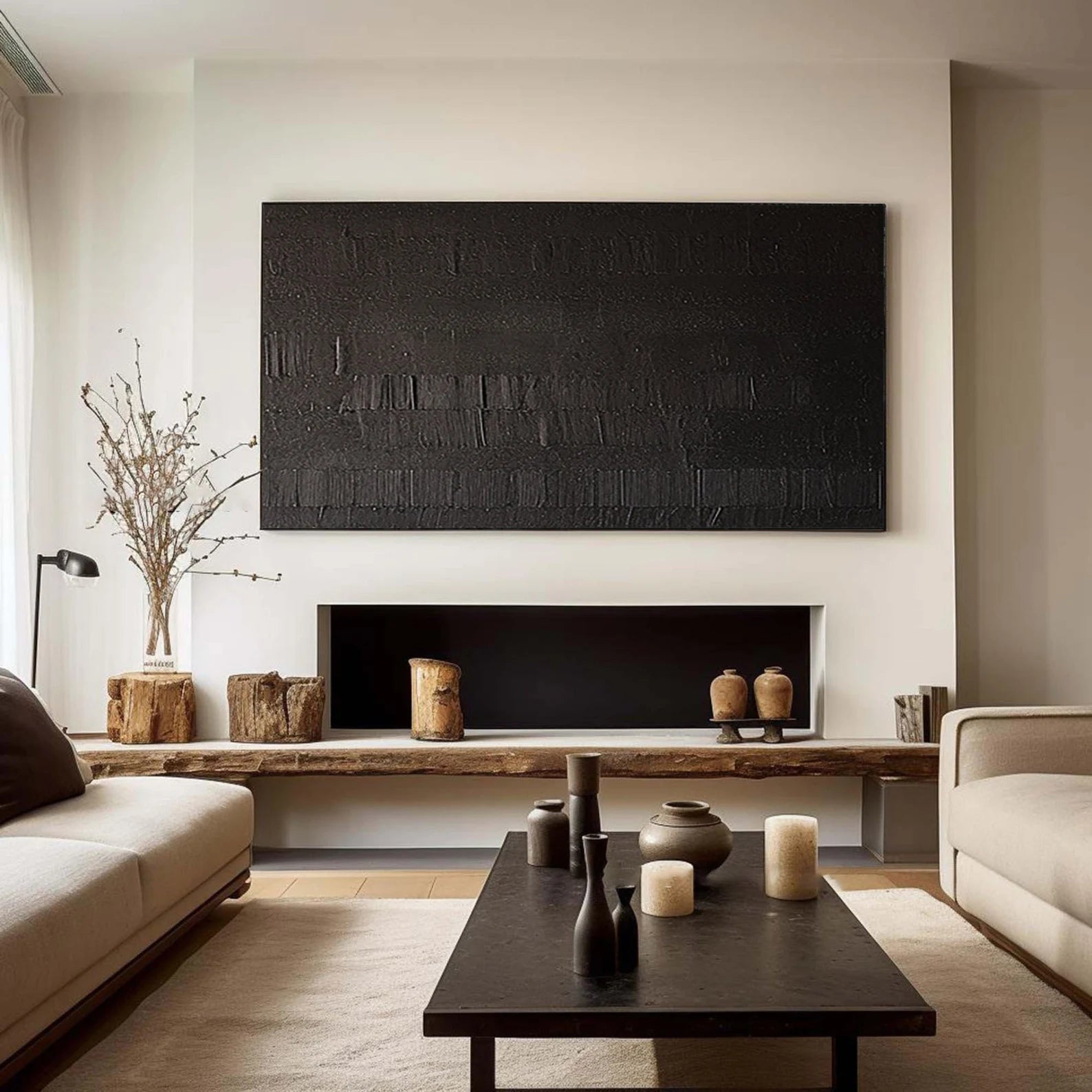 Textured Monochrome Depth | Black Elegance