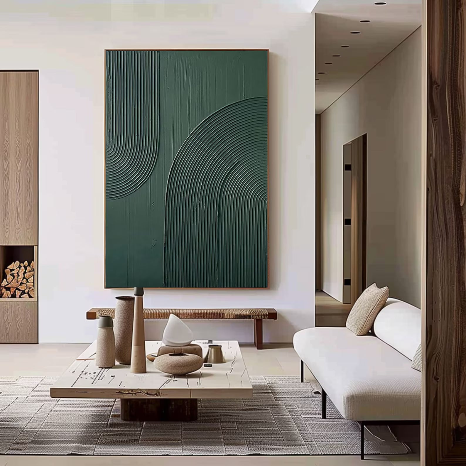 Textured Geometric Depth | Green Minimal