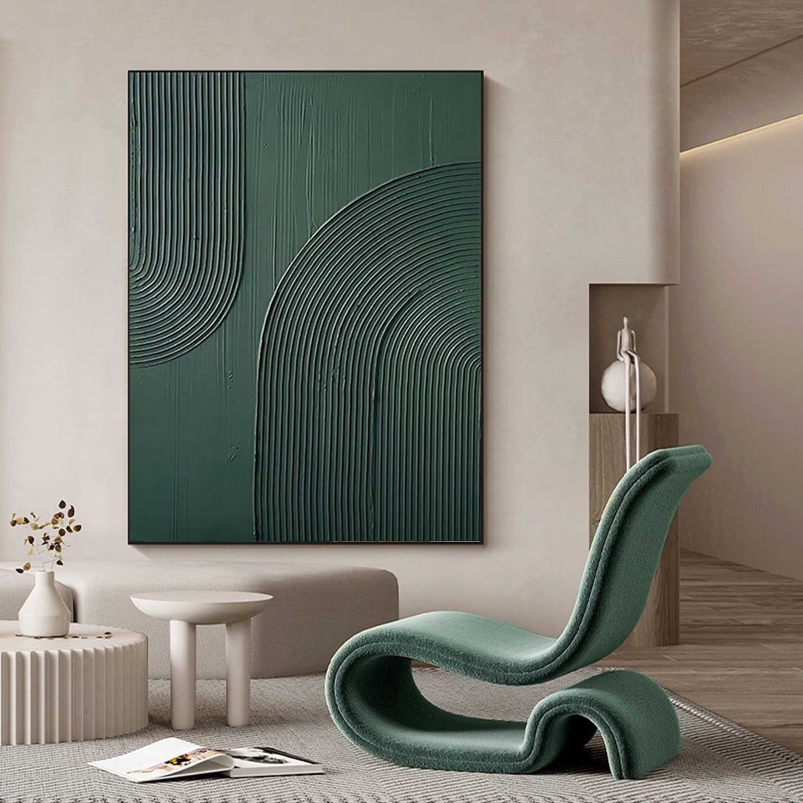 Textured Geometric Depth | Green Minimal