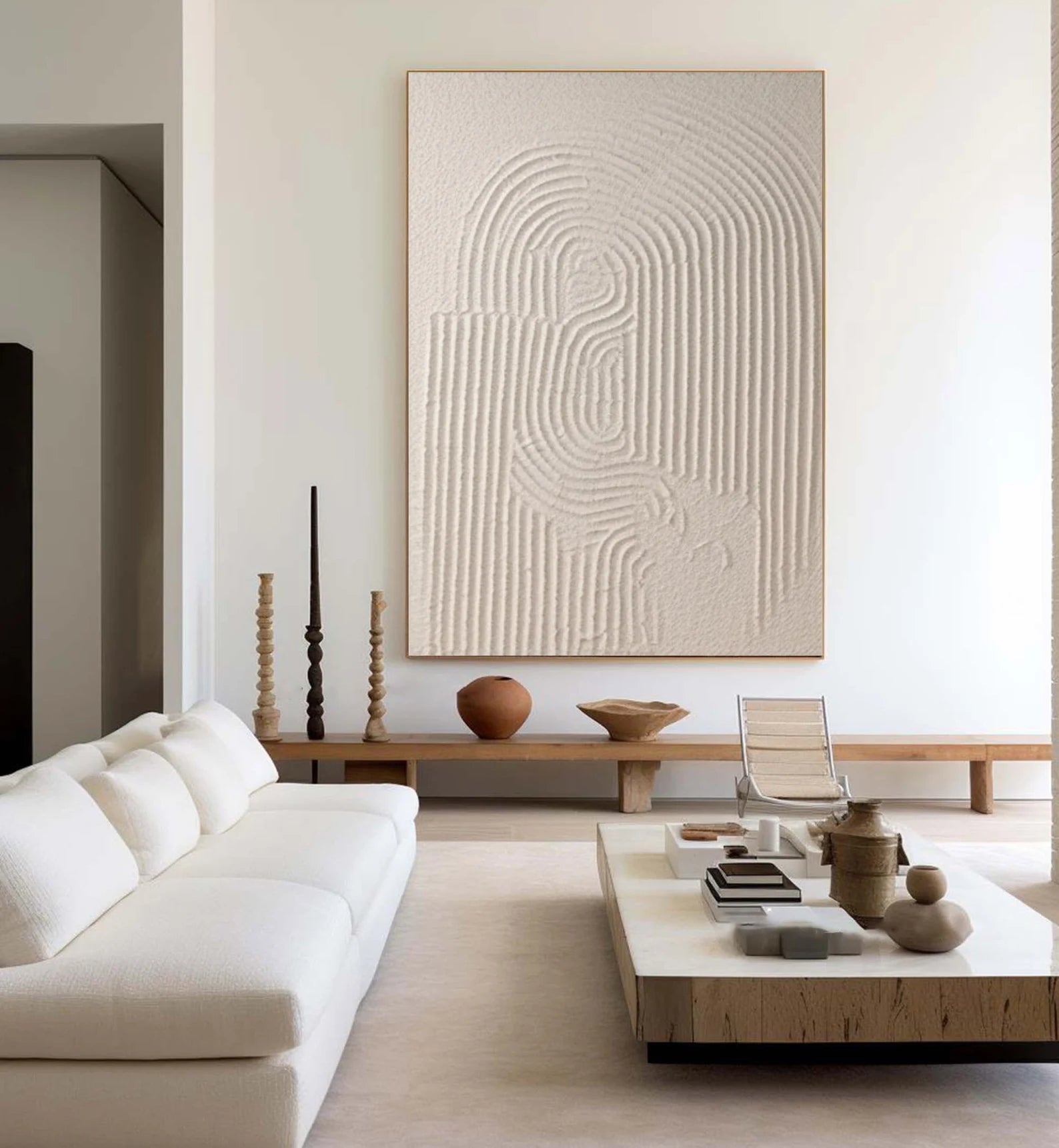 Textured Line Minimalism | Beige Artistry
