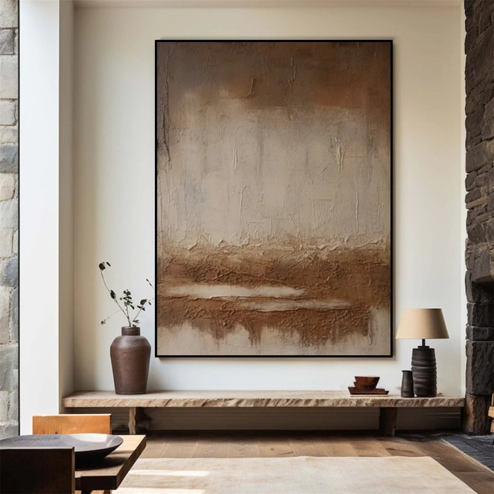 Textured Earthy Serenity | Brown Beige