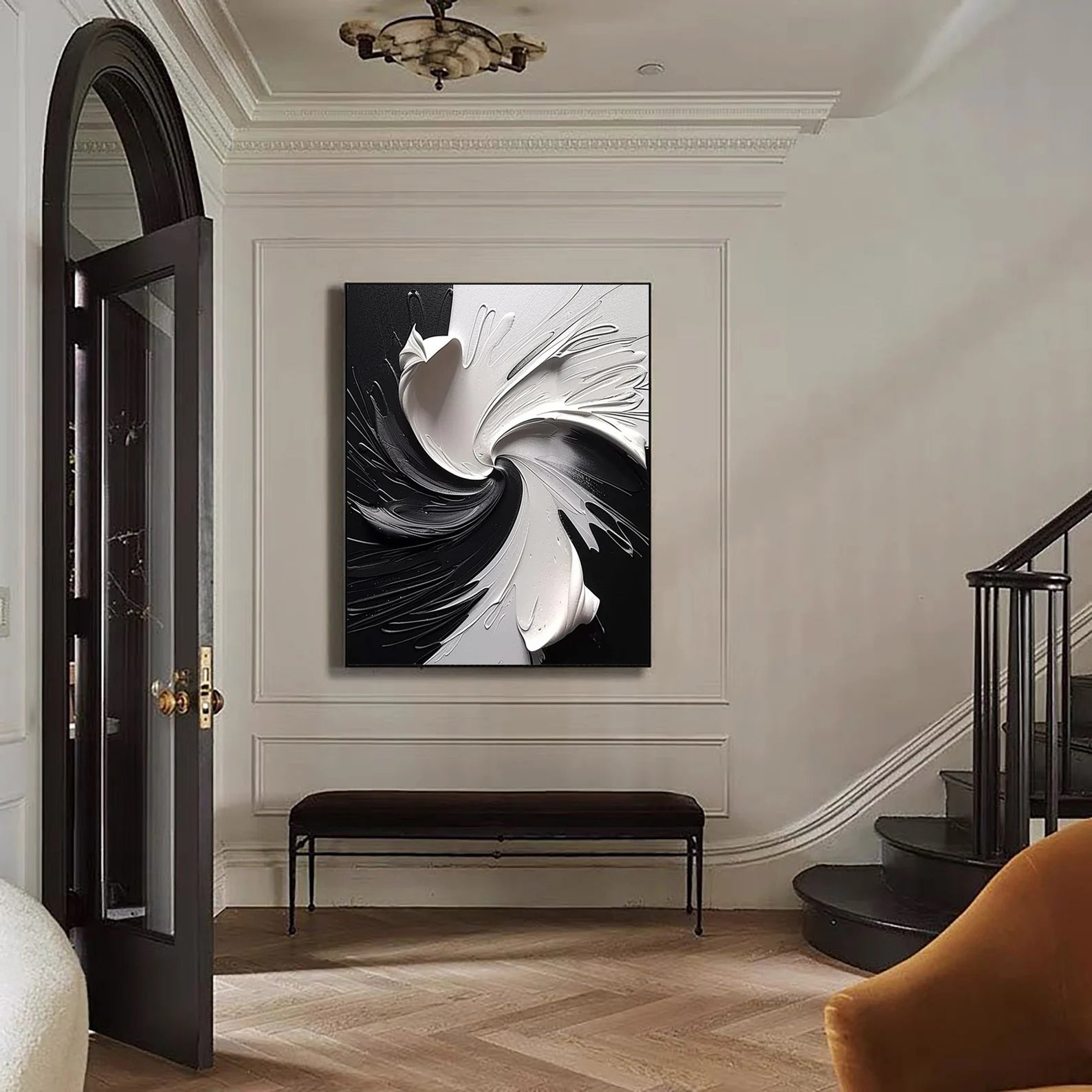 Textured Monochrome Opulence | Black White