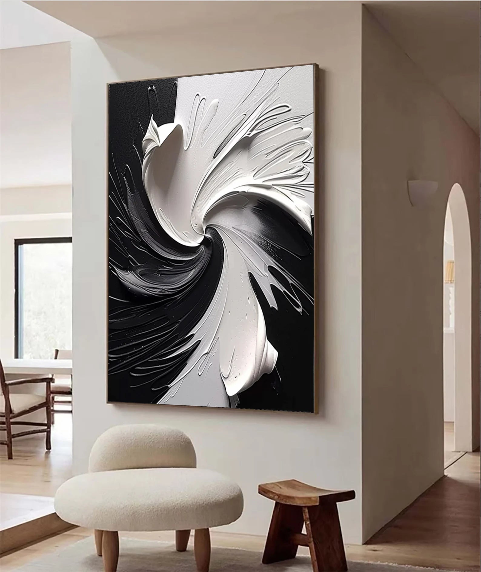 Textured Monochrome Opulence | Black White