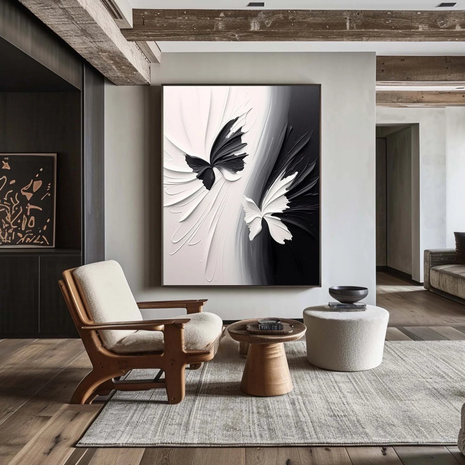 Textured Butterfly Chic | Black White