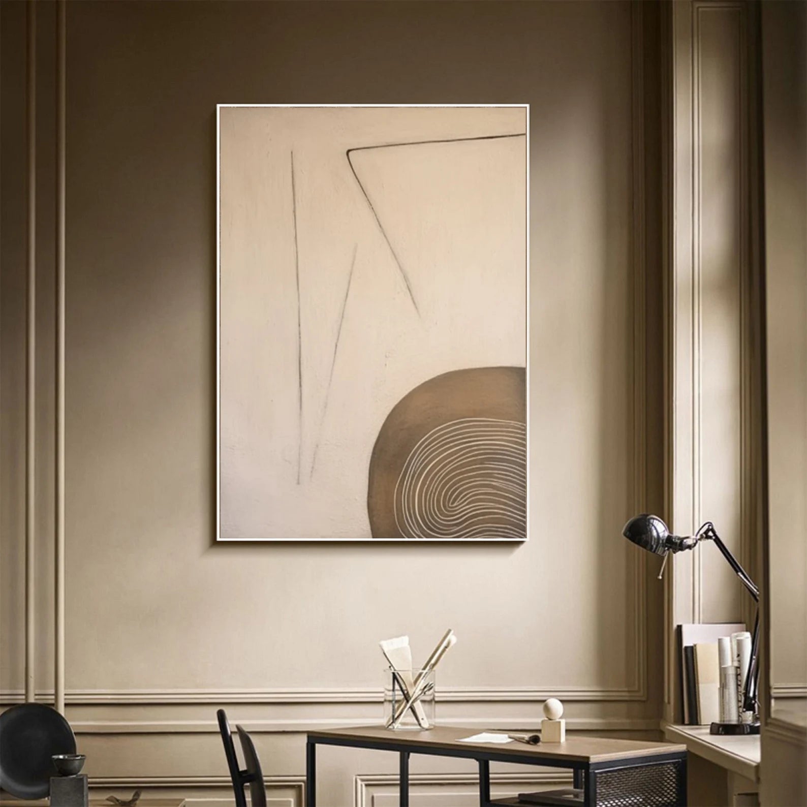 Textured Minimalist Opulence | Umber Swirl