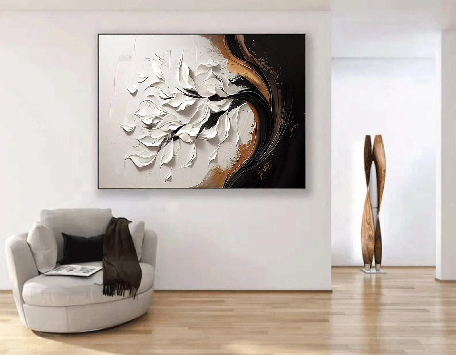 Textured Floral Luxury | White Gold