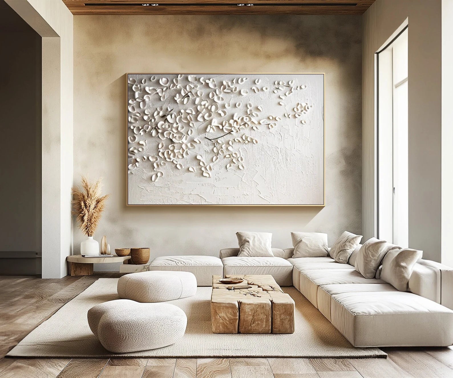 Textured Petal Mosaic | Ivory Hues