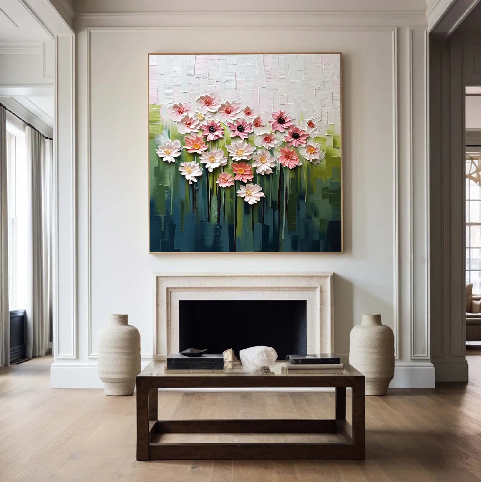 Textured Floral Vibrancy | Pink Green