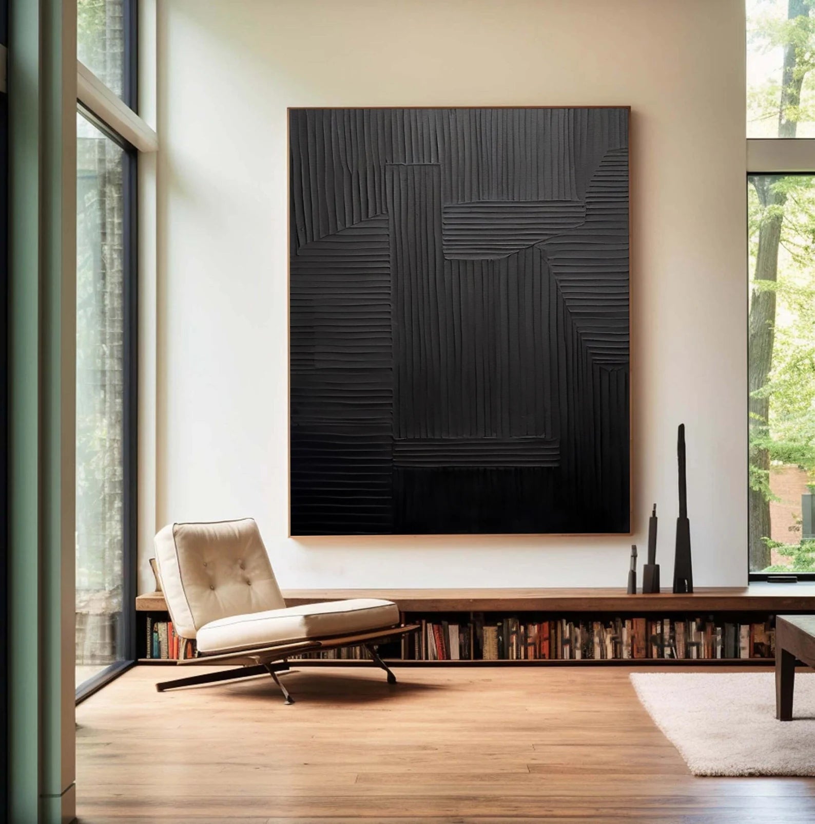 Textured Monochrome Lines | Black Artistry