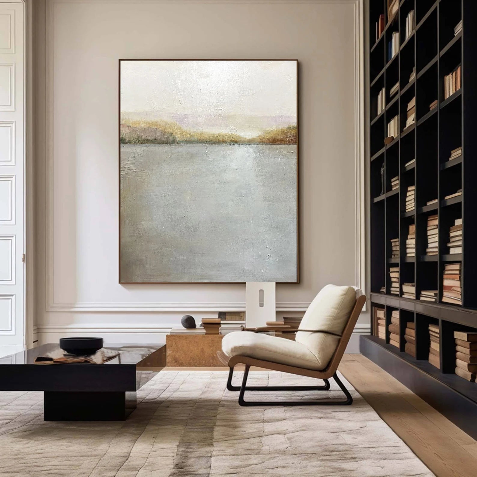 Textured Landscape Serenity | Gray Beige Hues