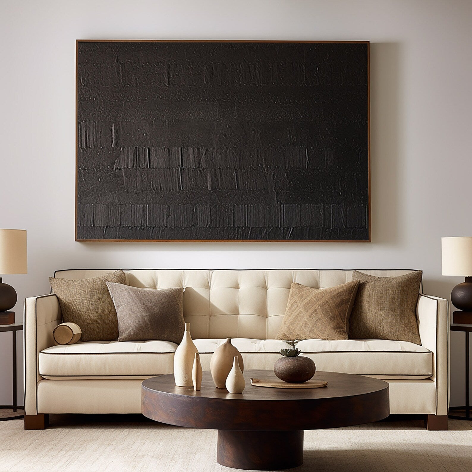 Textured Monochrome Depth | Black Elegance