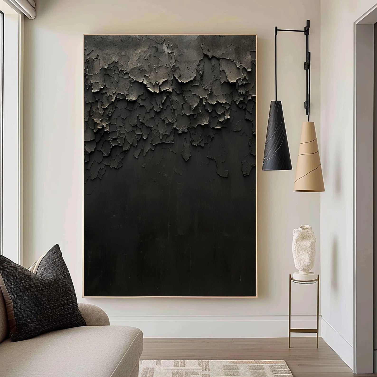 Textured Black Elegance | Monochrome Artistry