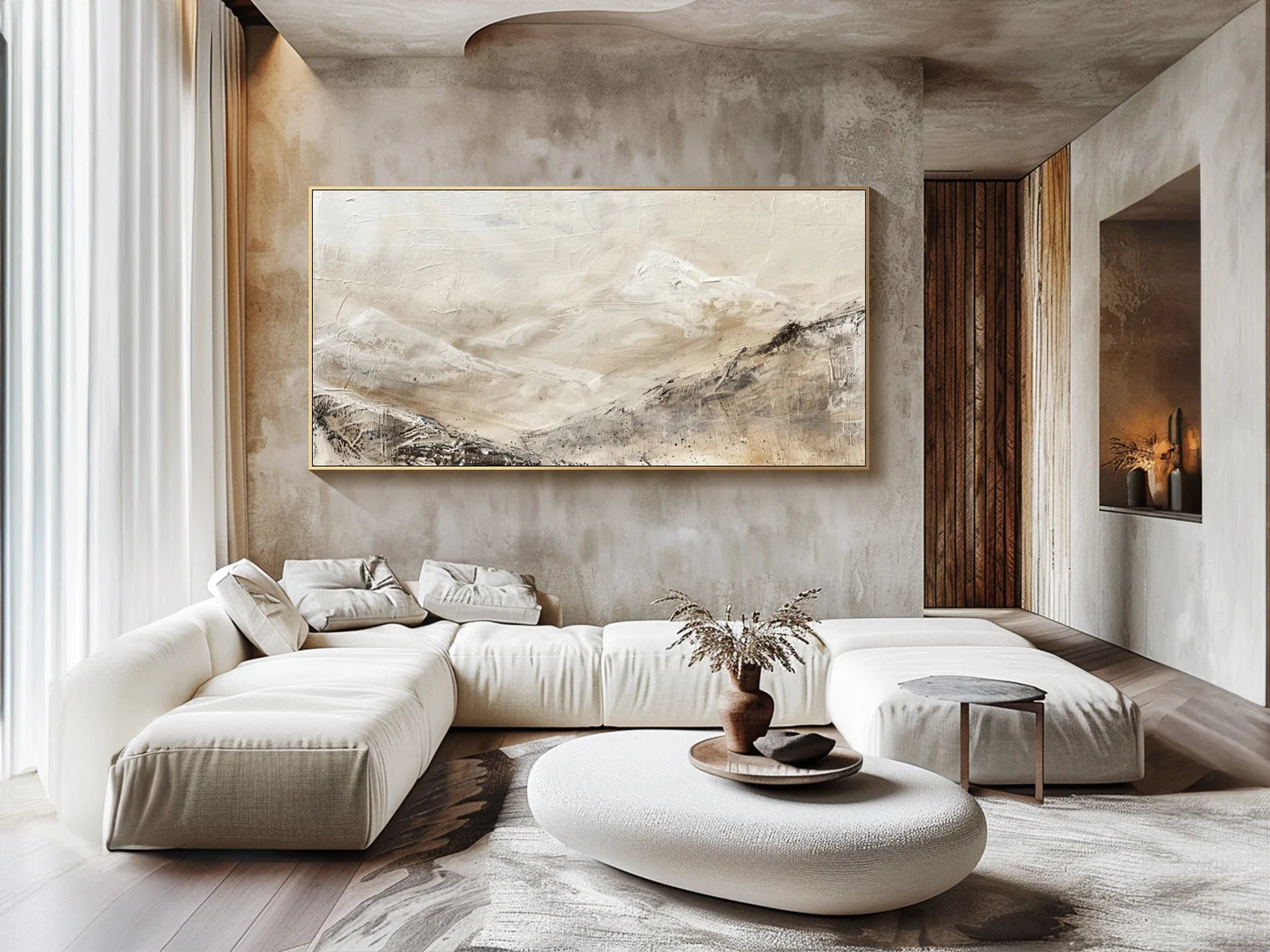 Textured Neutral-toned Minimalist Art | Tranquil Sophistication