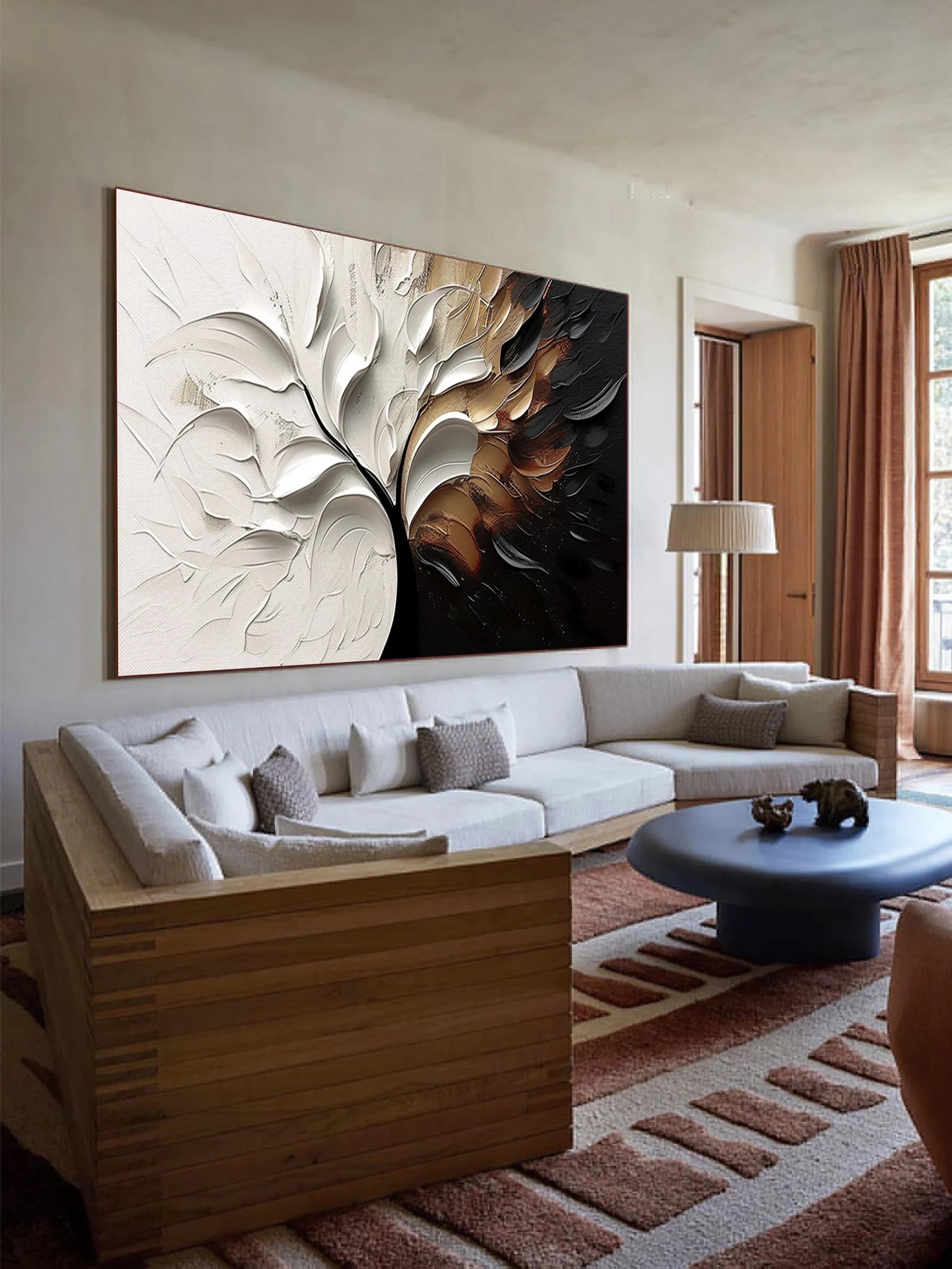 Textured Foliage Grandeur | Gold White