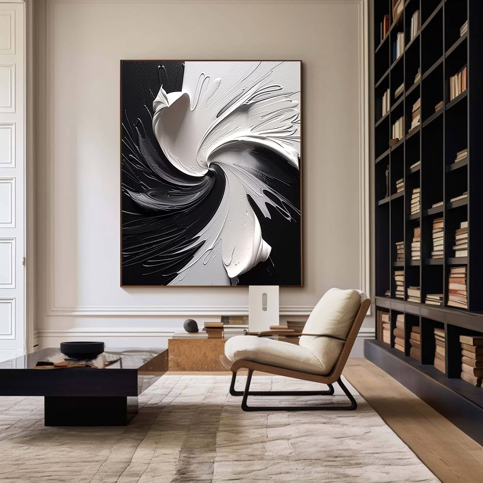 Textured Monochrome Opulence | Black White