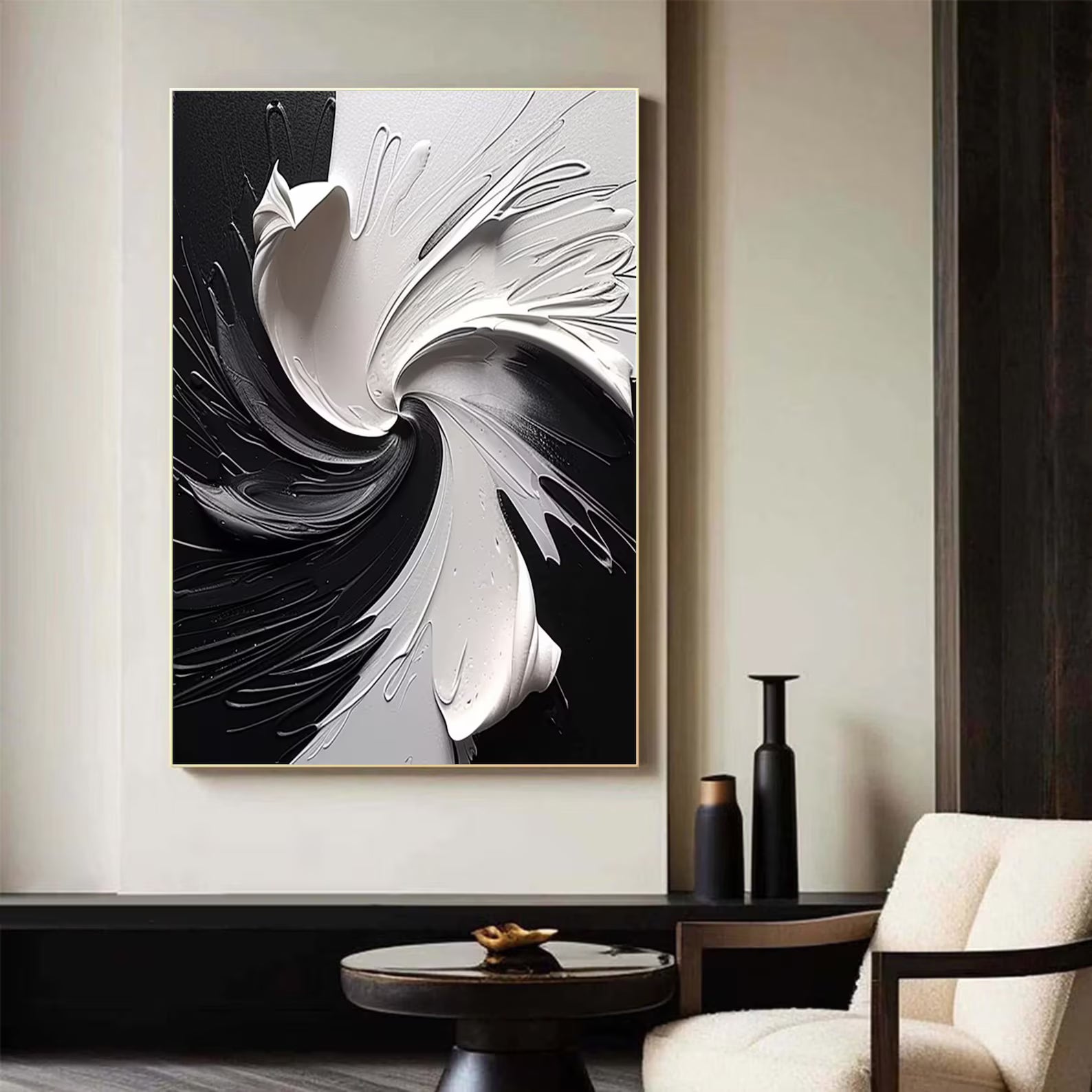 Textured Monochrome Opulence | Black White