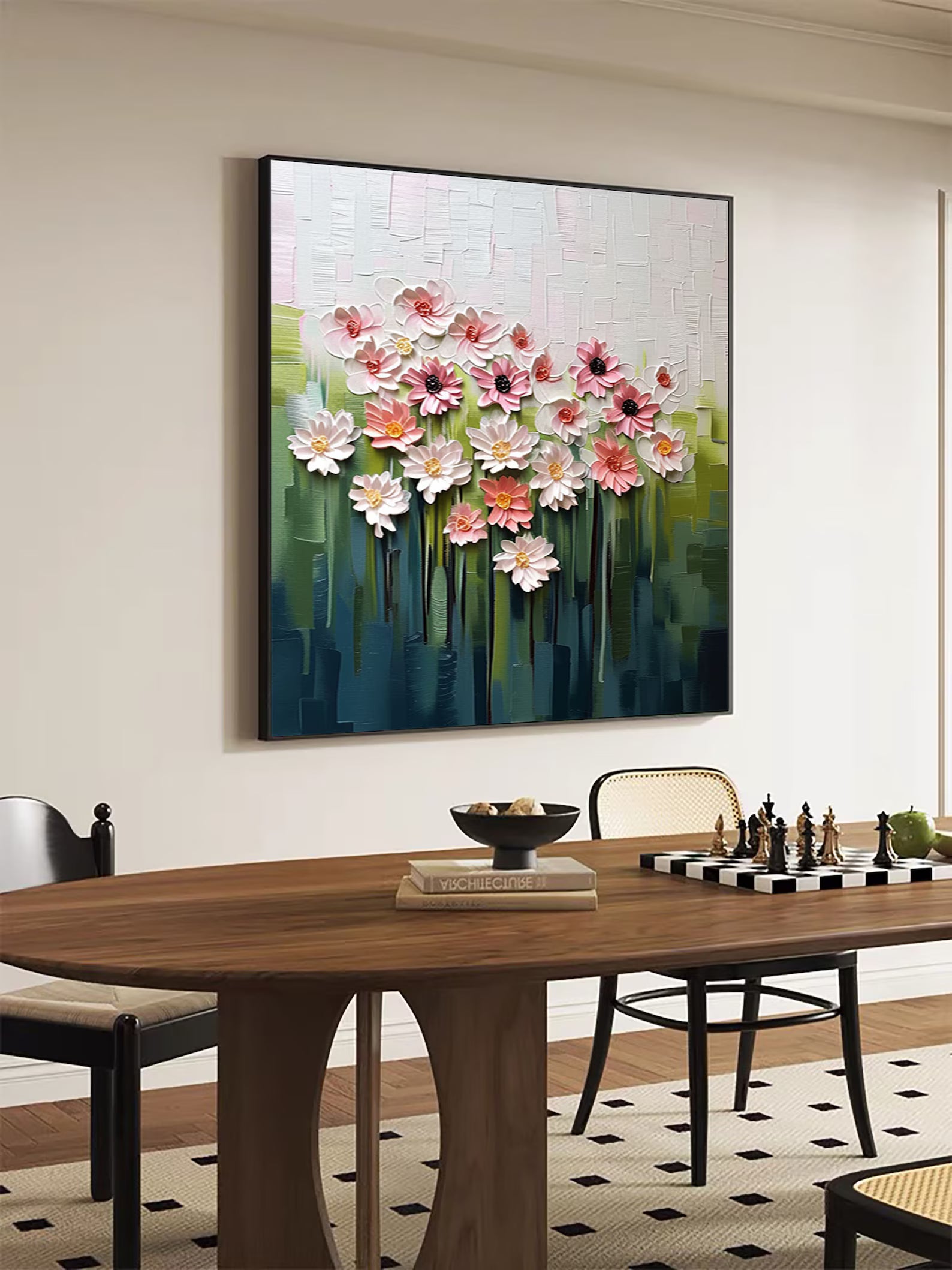 Textured Floral Vibrancy | Pink Green