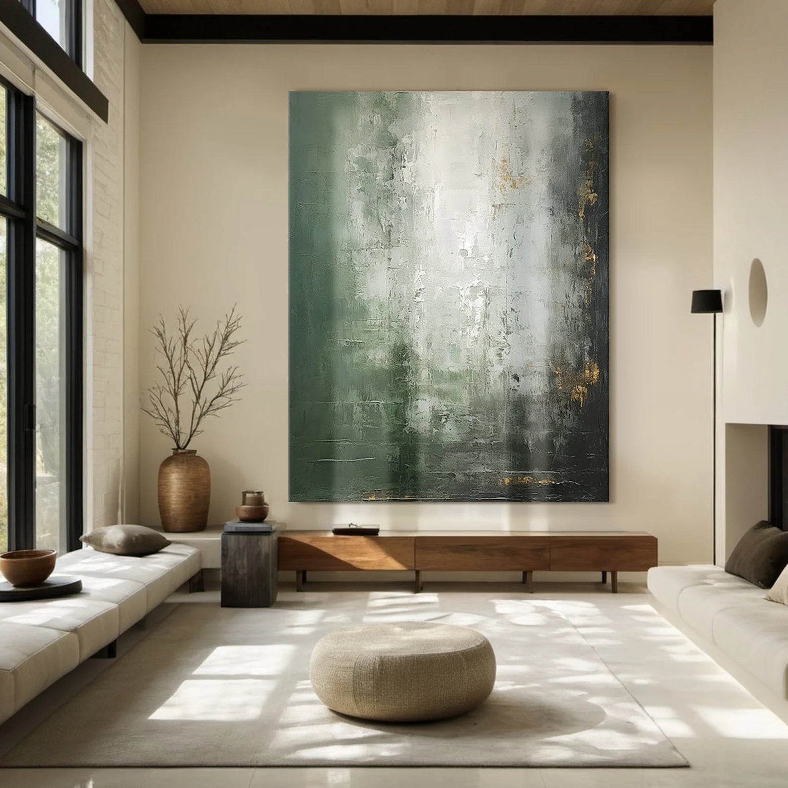 Earthy Green Abstract Art | Luxe Calm