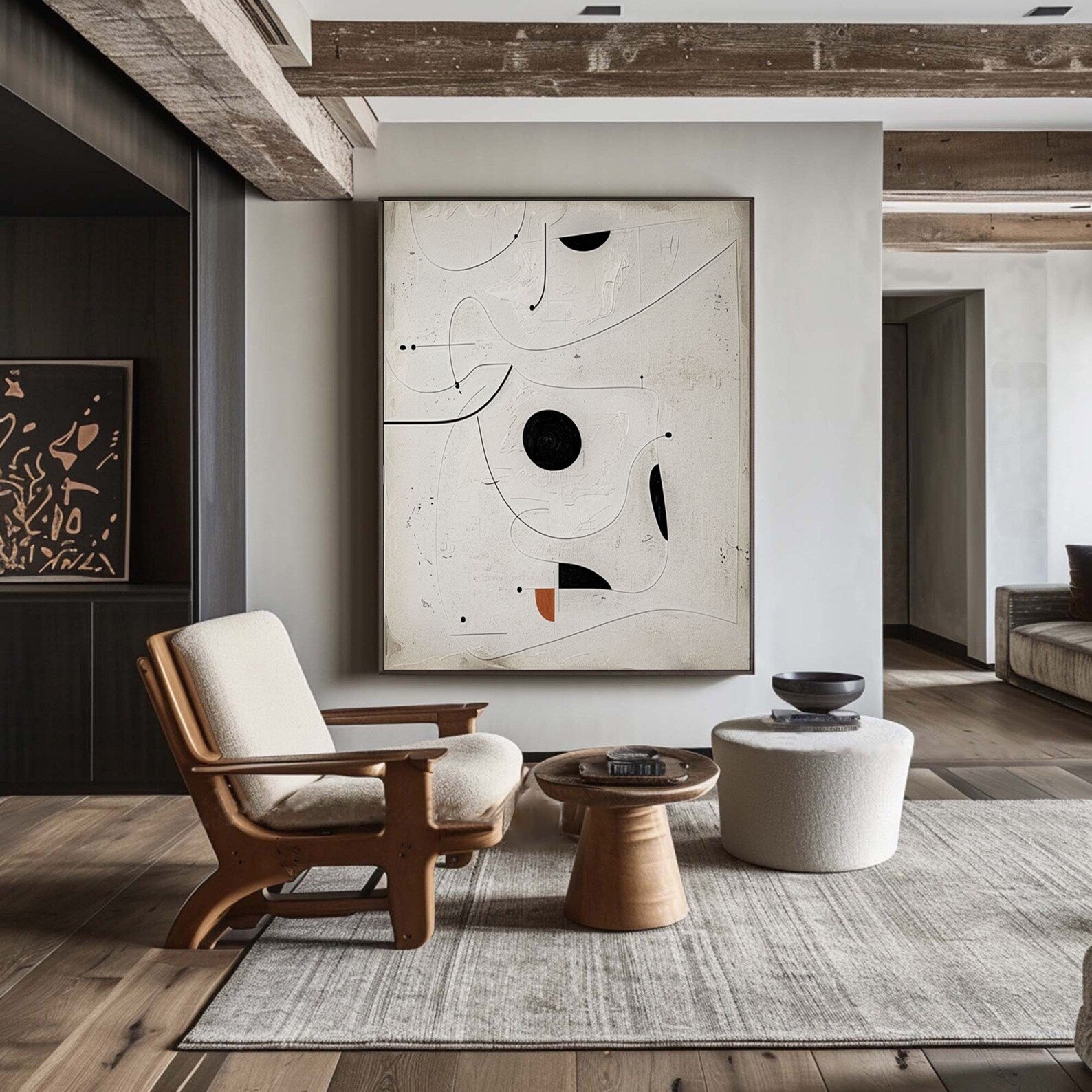 Textured Abstract Harmony | Beige Accent