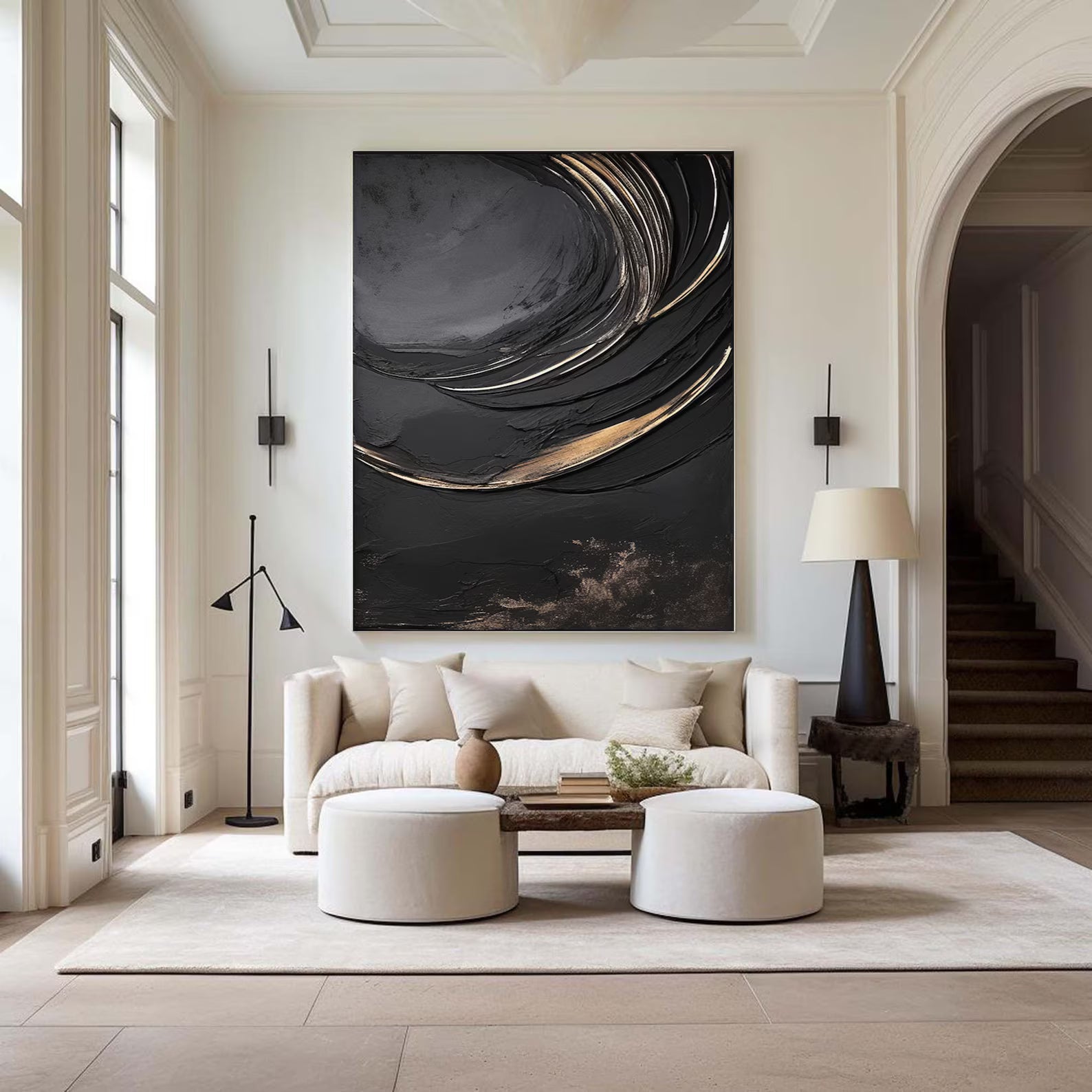 Textured Black Gold Abstract | Dramatic Luxury