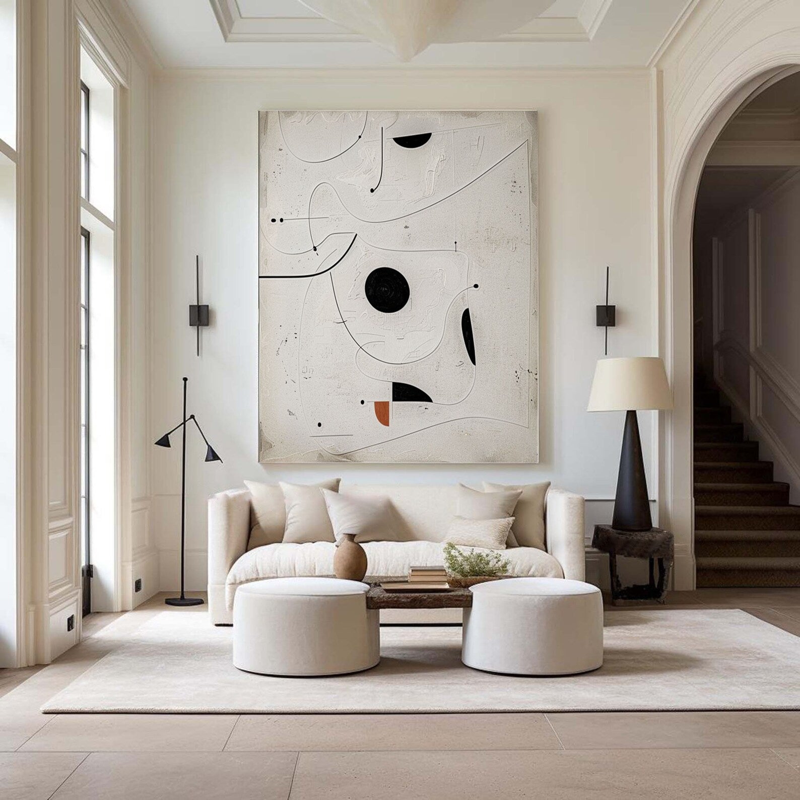 Textured Abstract Harmony | Beige Accent