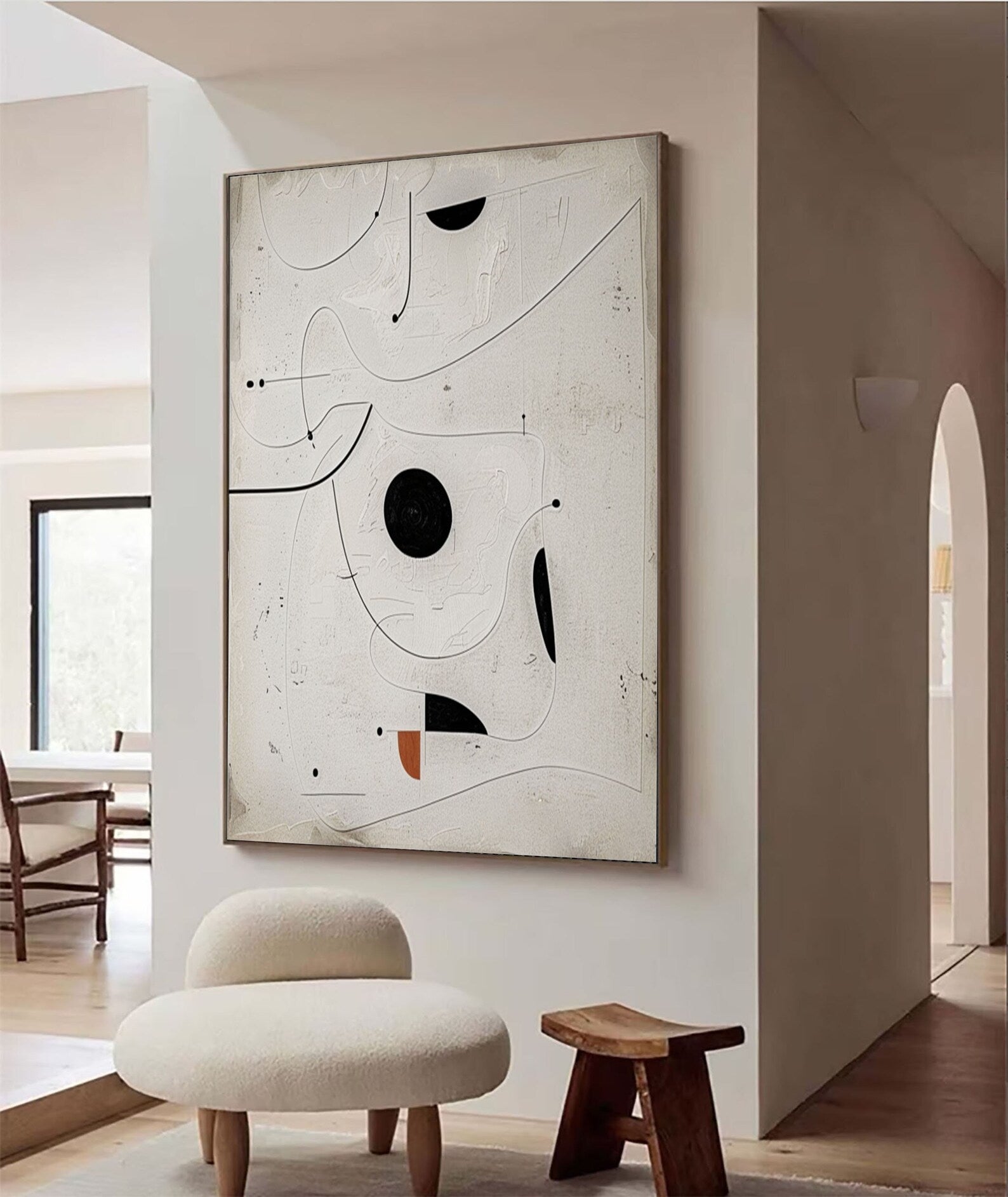 Textured Abstract Harmony | Beige Accent