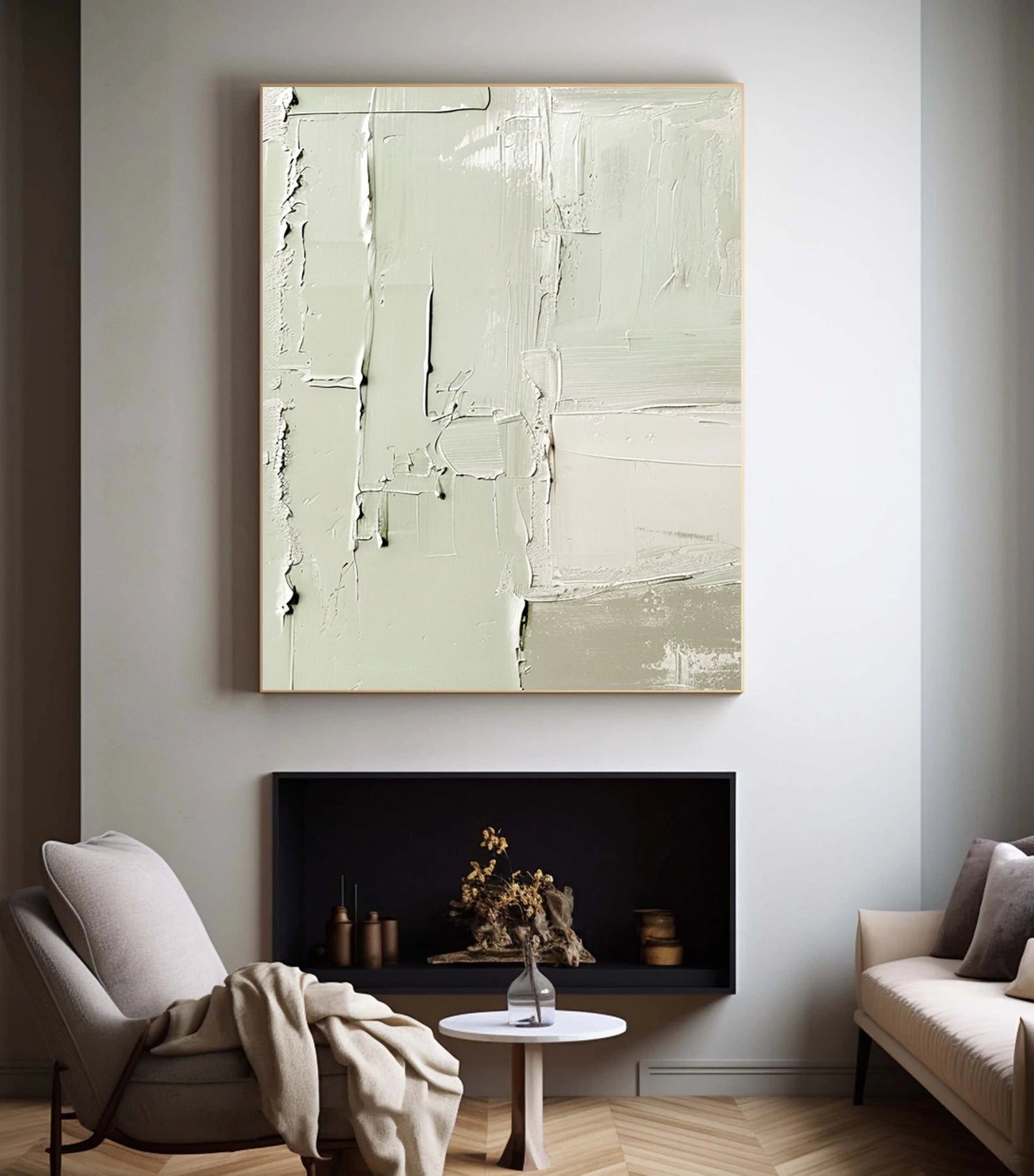 Textured Abstract Elegance | Sage Minimalism