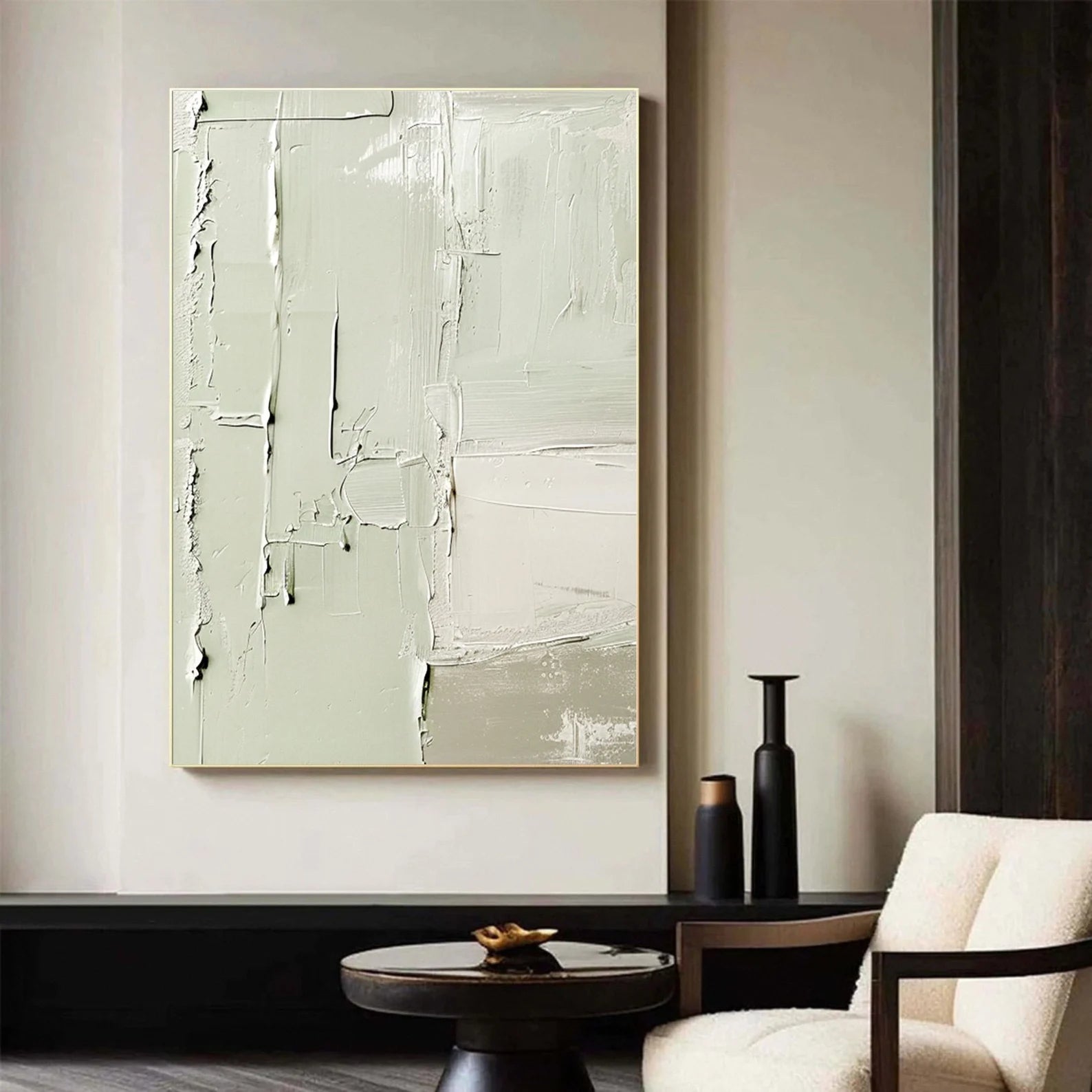 Textured Abstract Elegance | Sage Minimalism