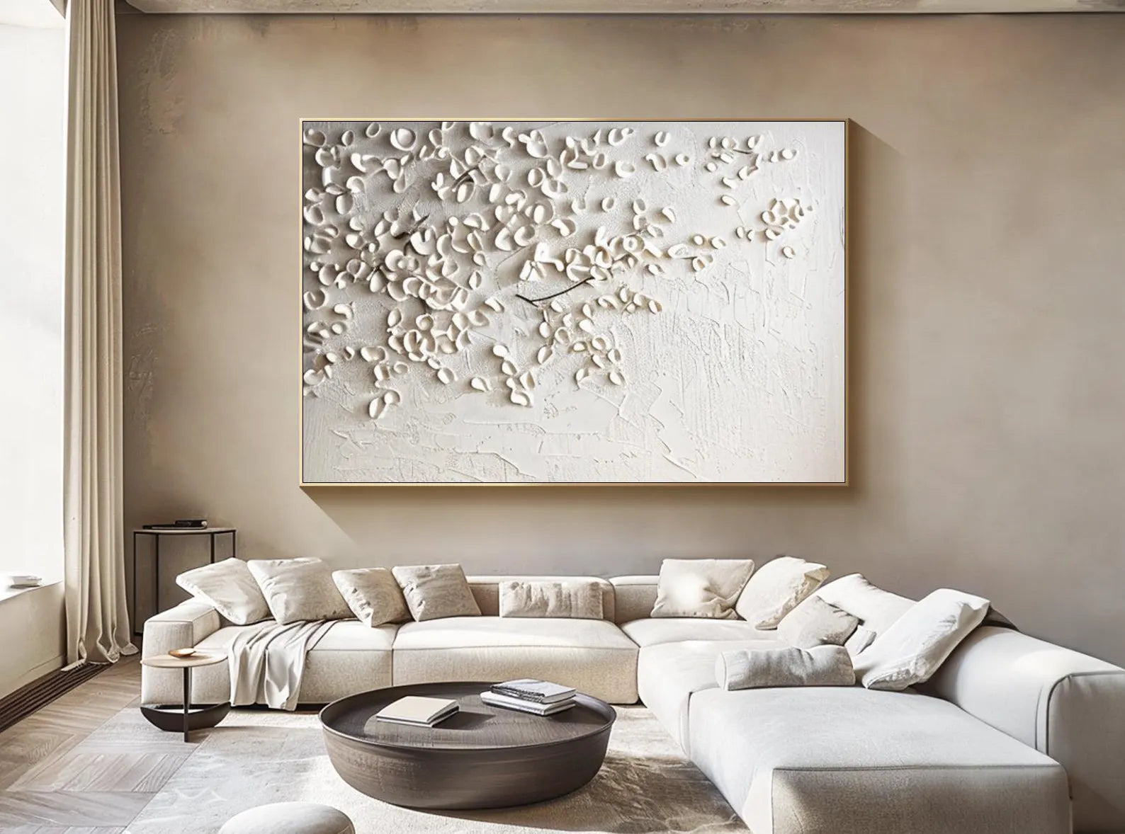 Textured Petal Mosaic | Ivory Hues