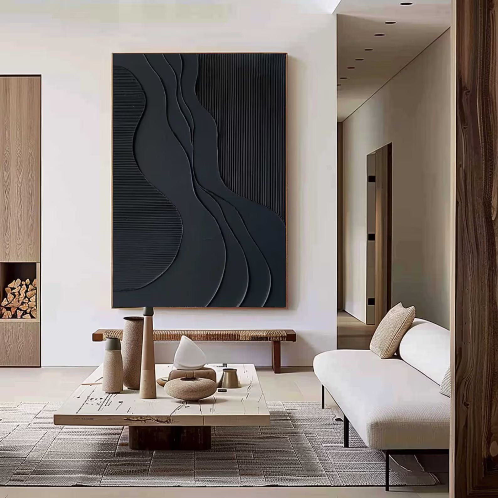 Textured Monochrome Sophistication | Black Depth