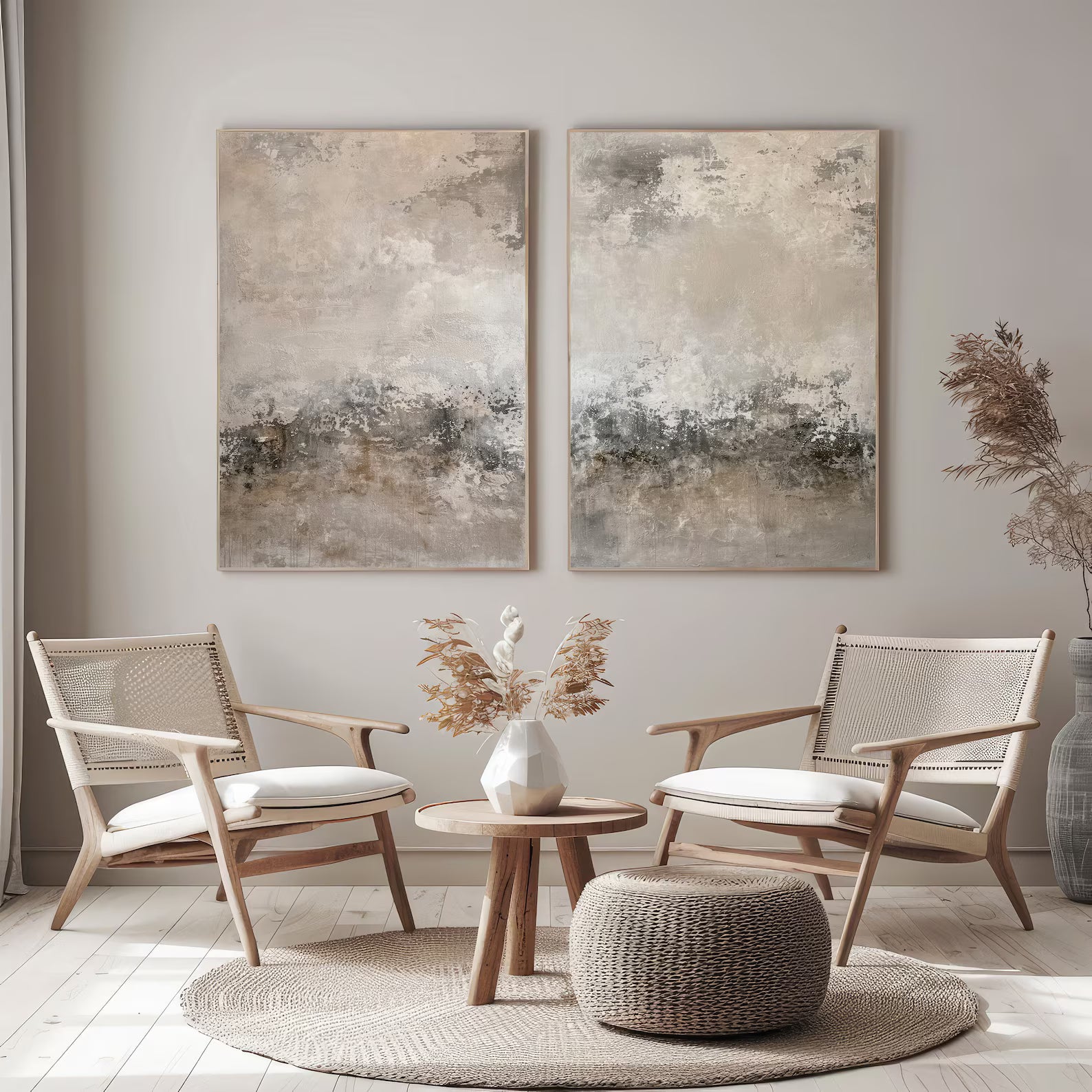 Muted Abstract Landscape | Soft Greys