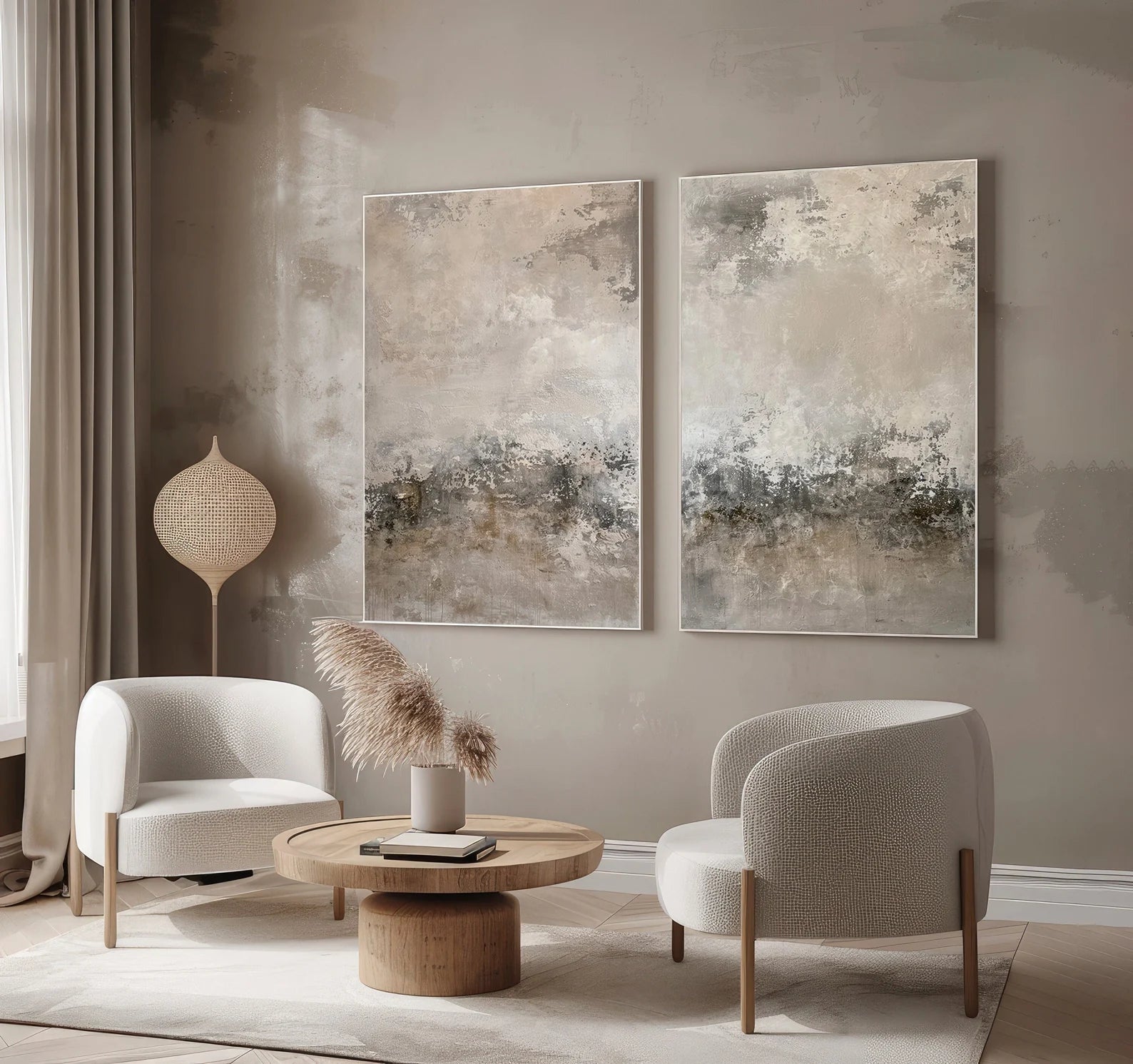 Muted Abstract Landscape | Soft Greys