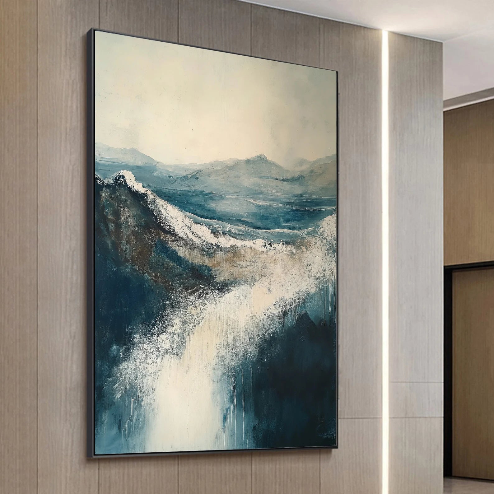 Textured Wave Opulence | Navy Crest