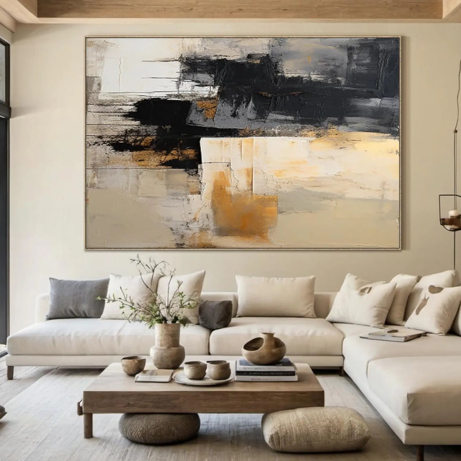 Textured Abstract Opulence | Black Gold