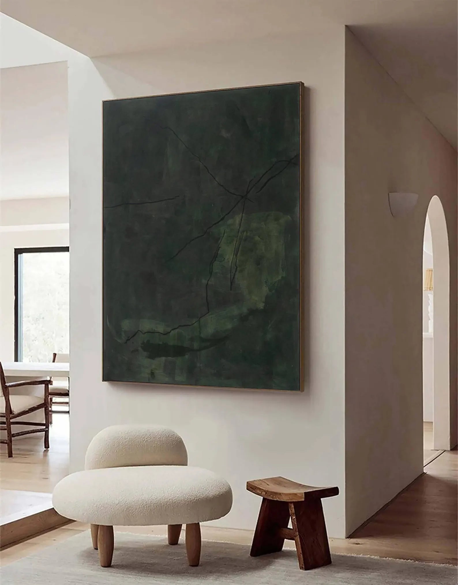 Abstract Green Line Art | Moody Elegance