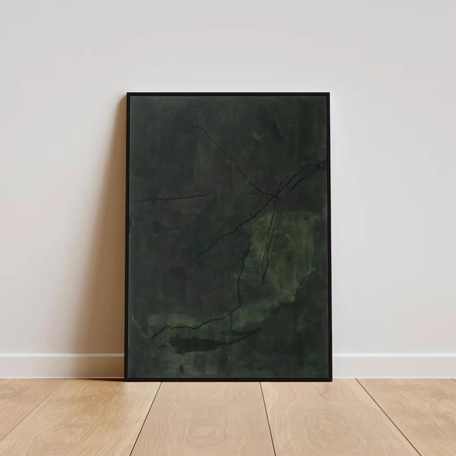 Abstract Green Line Art | Moody Elegance
