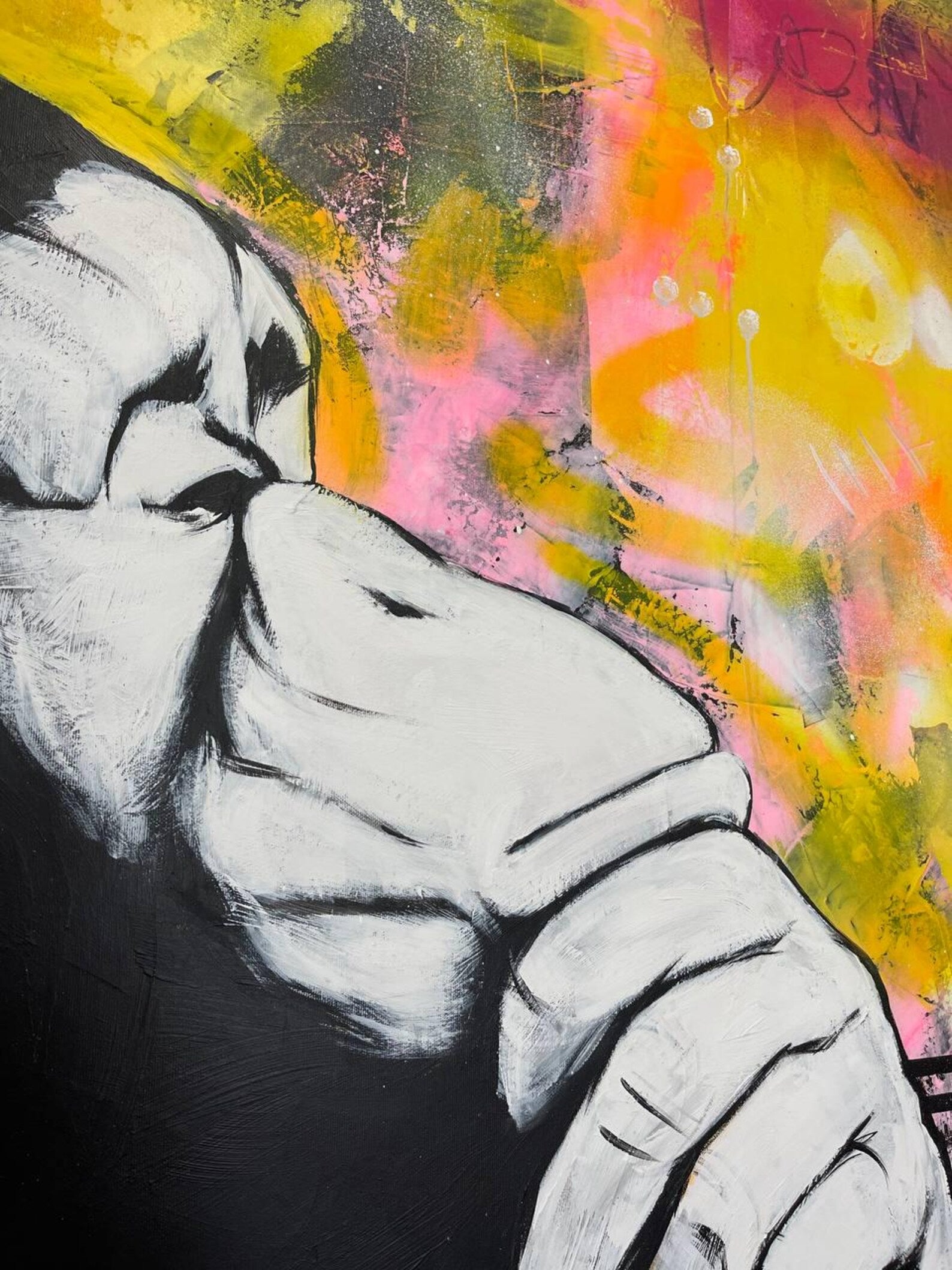 Textured Graffiti Chimp | Vibrant Backdrop
