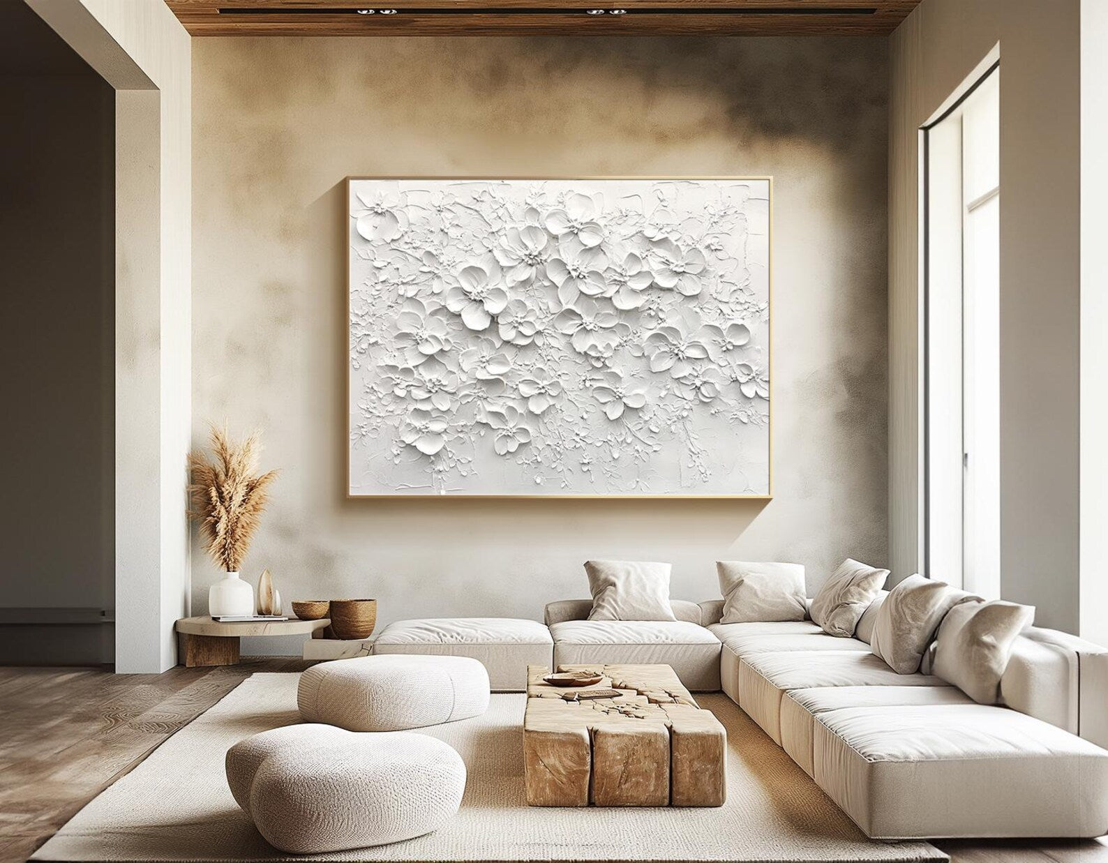 Textured Floral Relief | White Palette