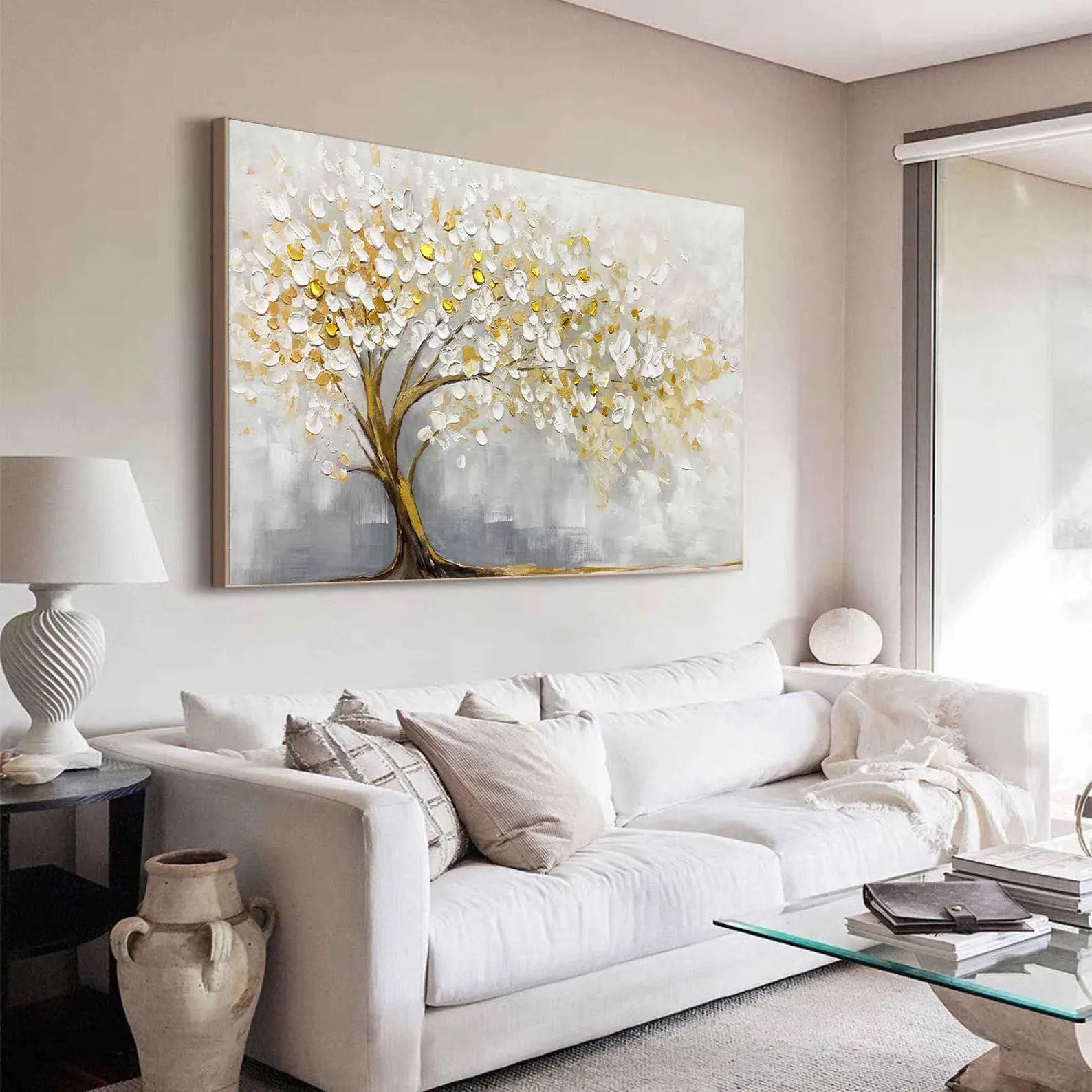 Textured Tree Opulence | Gold White