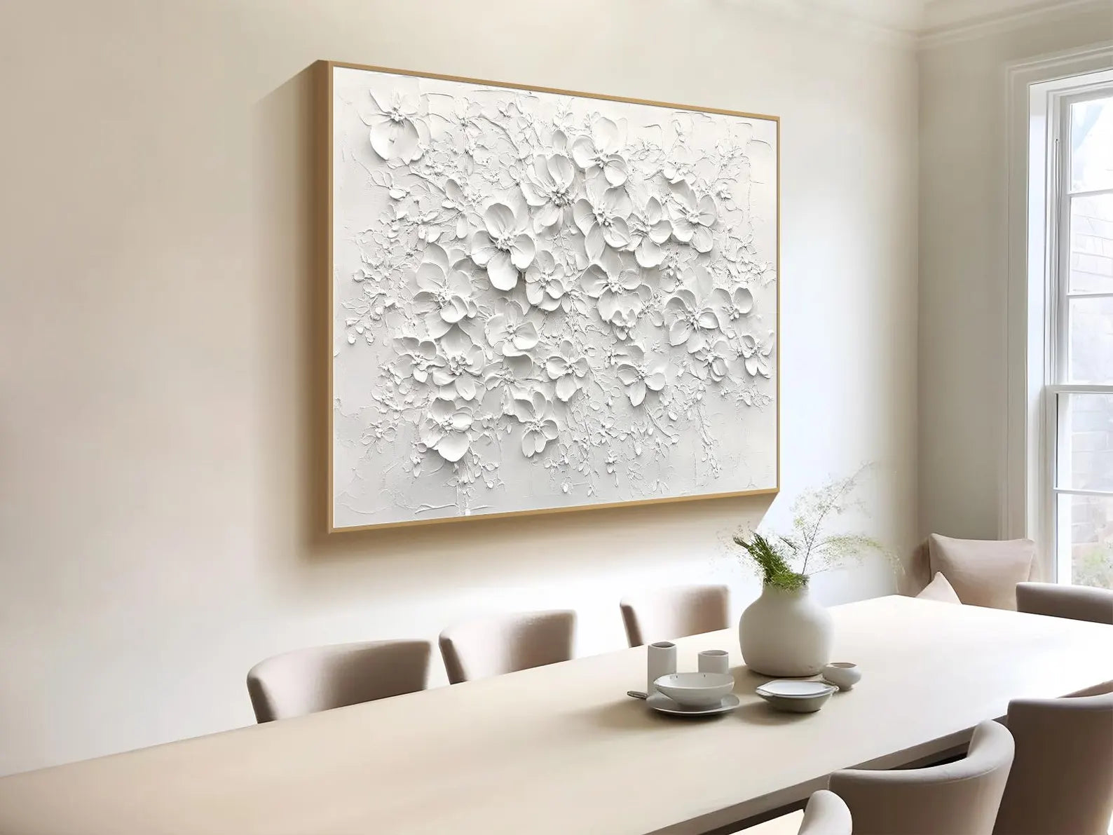 Textured Floral Relief | White Palette