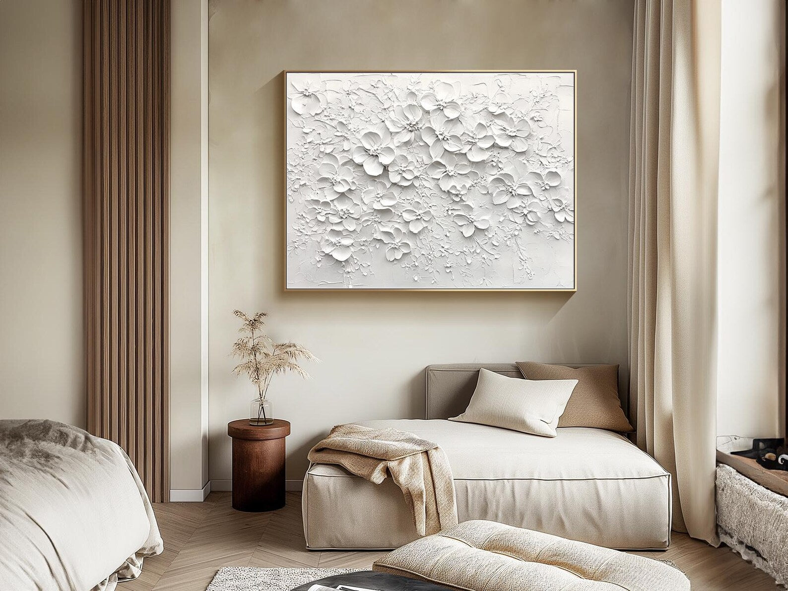 Textured Floral Relief | White Palette