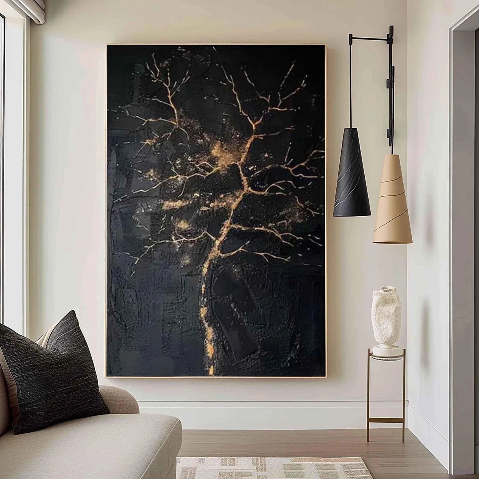 Textured Arbor Opulence | Black Gold