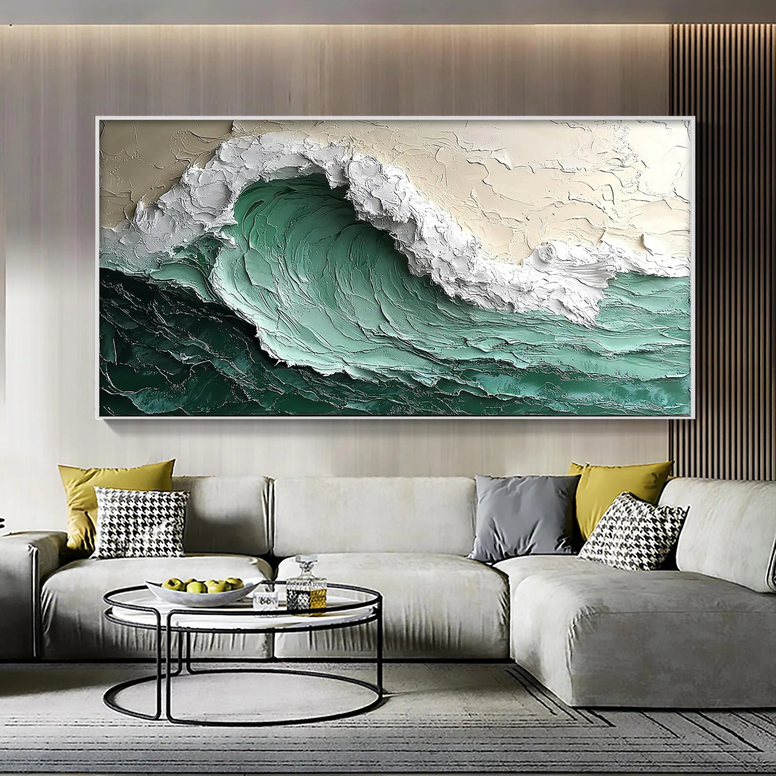 Textured Wave Opulence | Emerald Crest