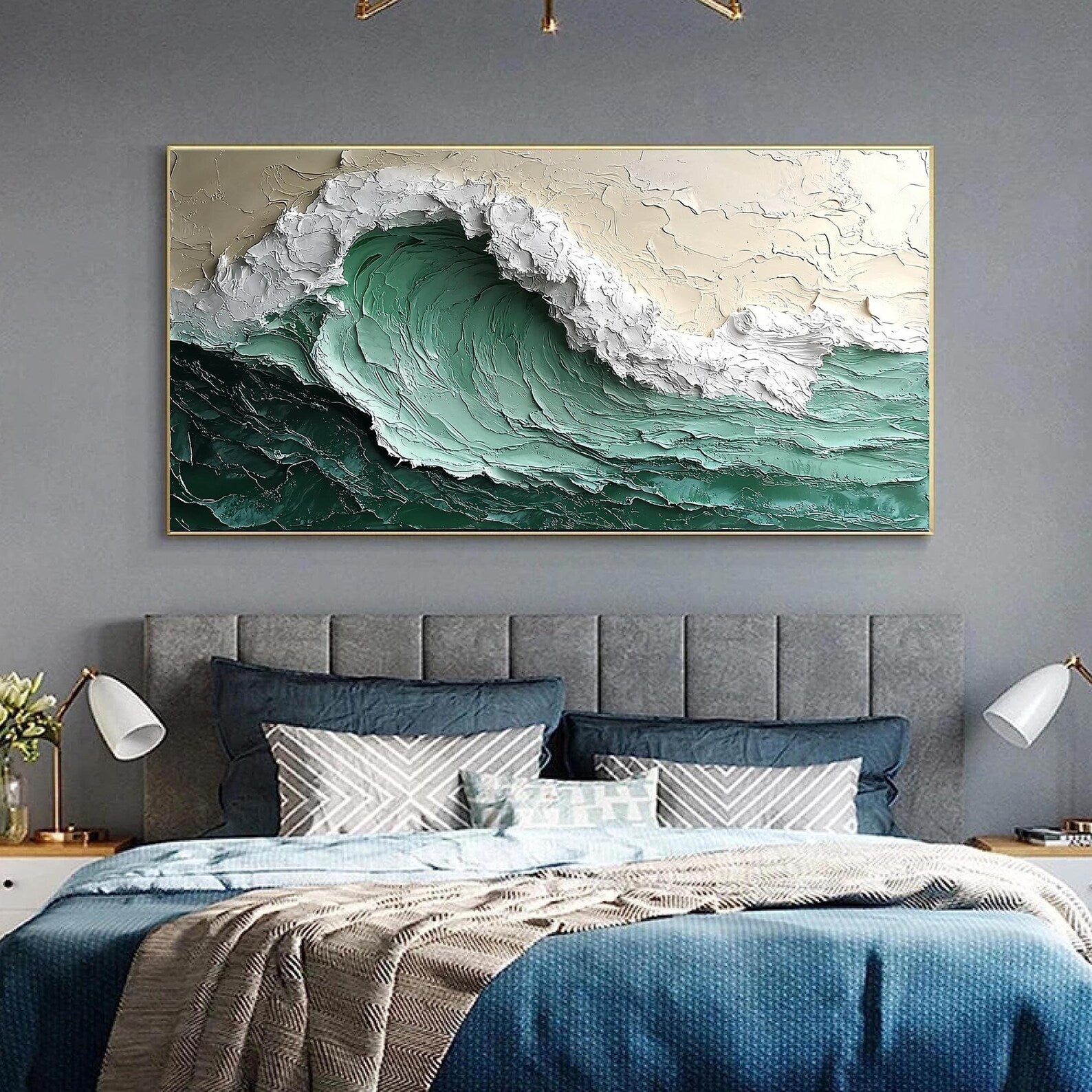 Textured Wave Opulence | Emerald Crest